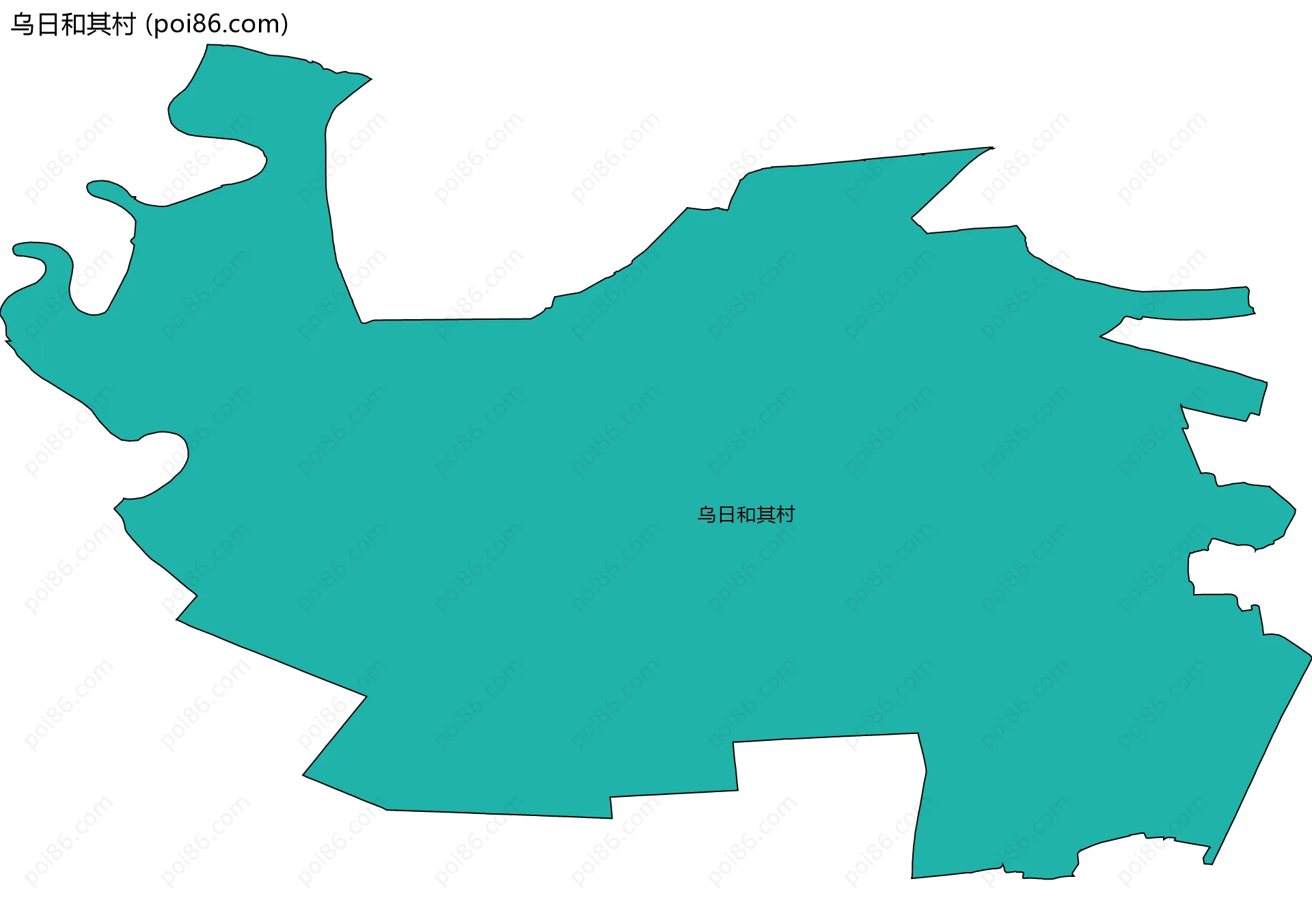 乌日和其村边界地图