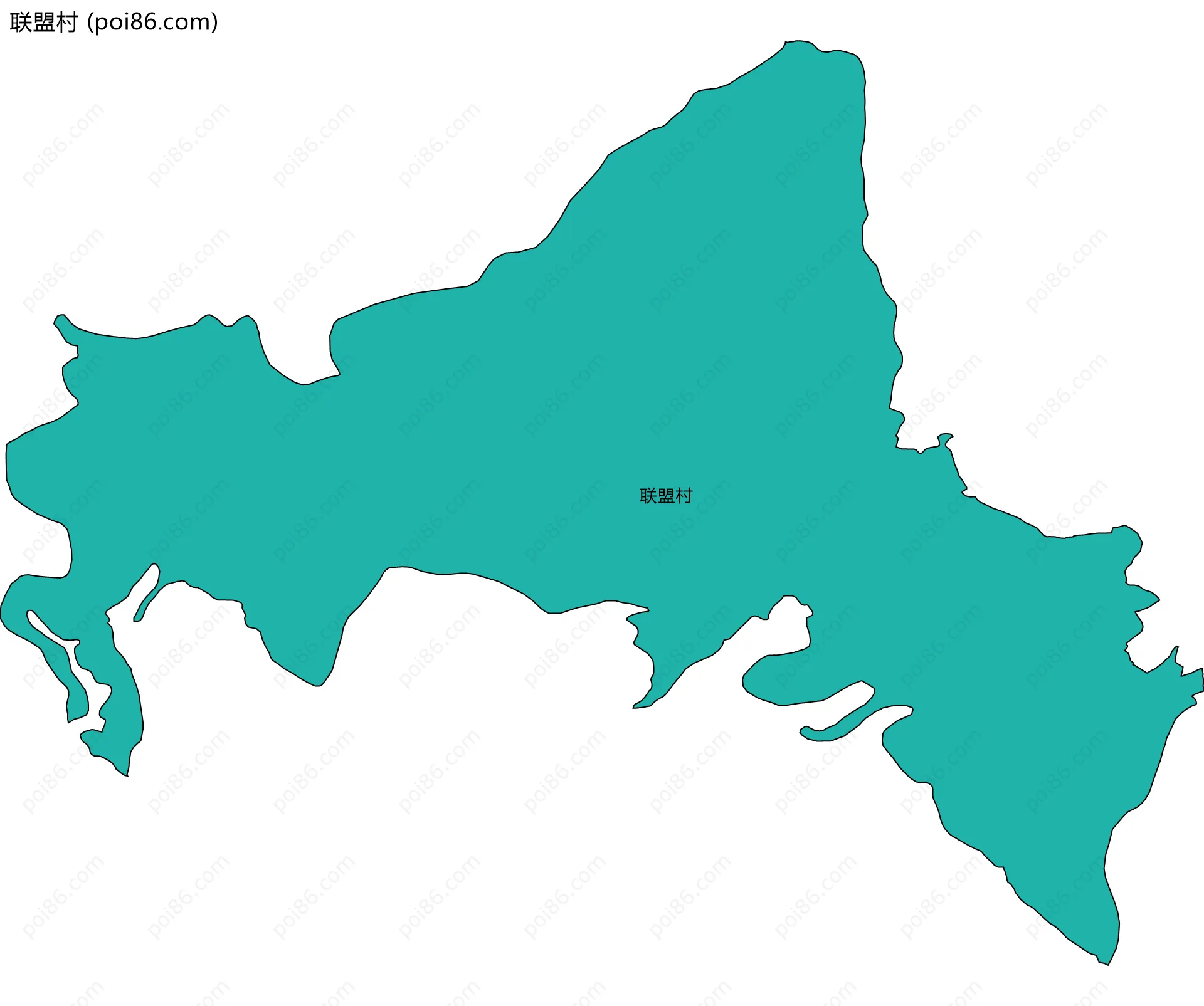 联盟村边界地图