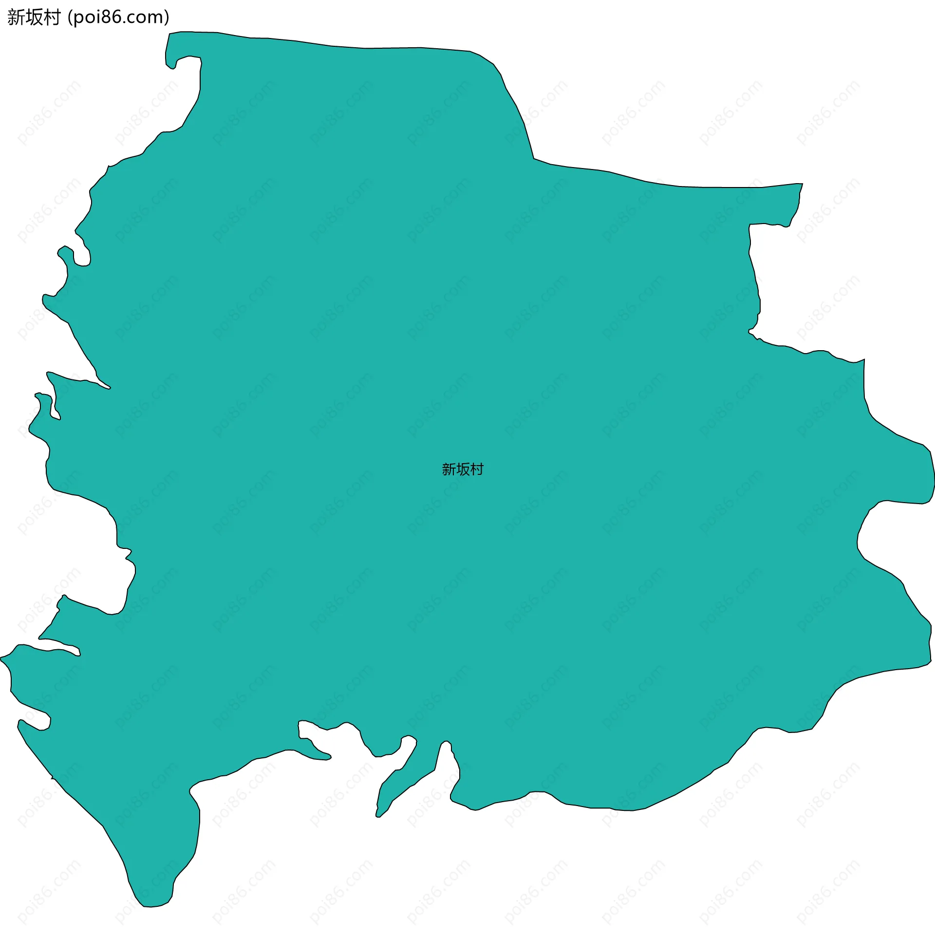 新坂村边界地图