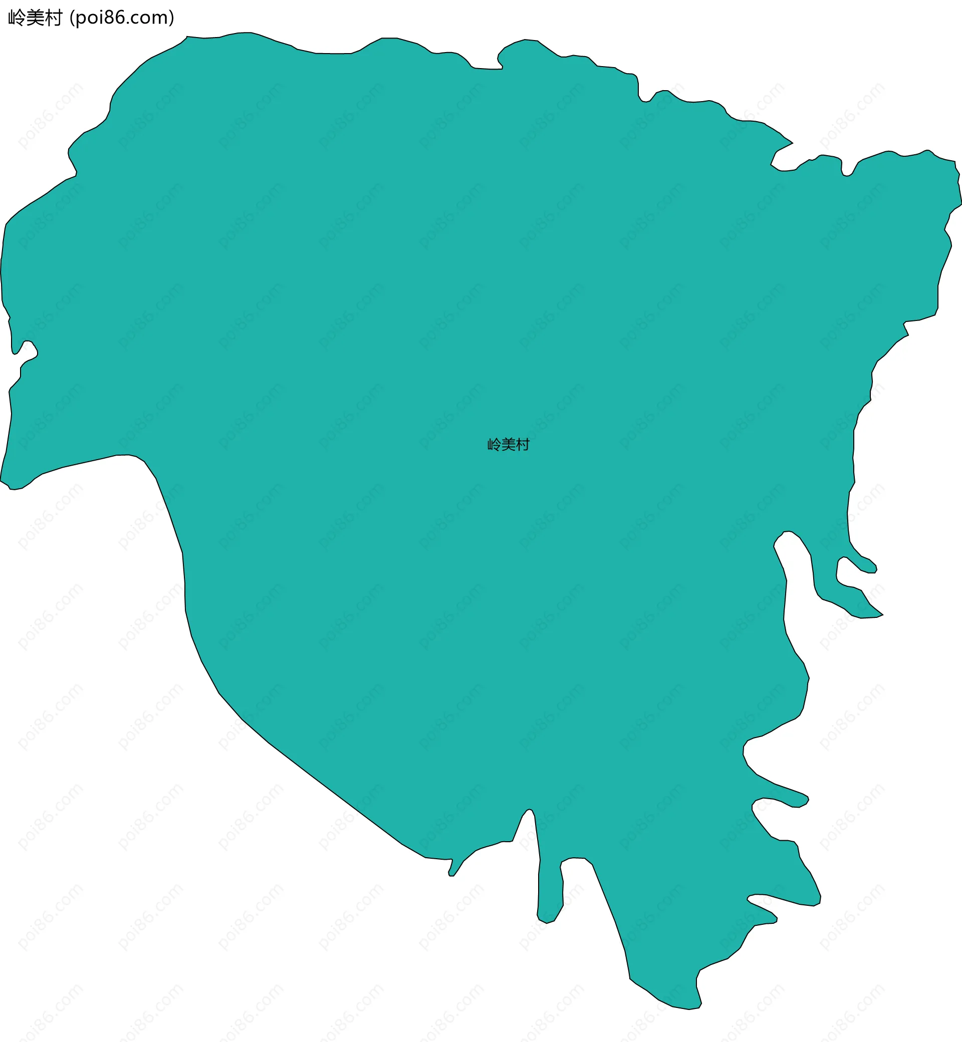 岭美村边界地图