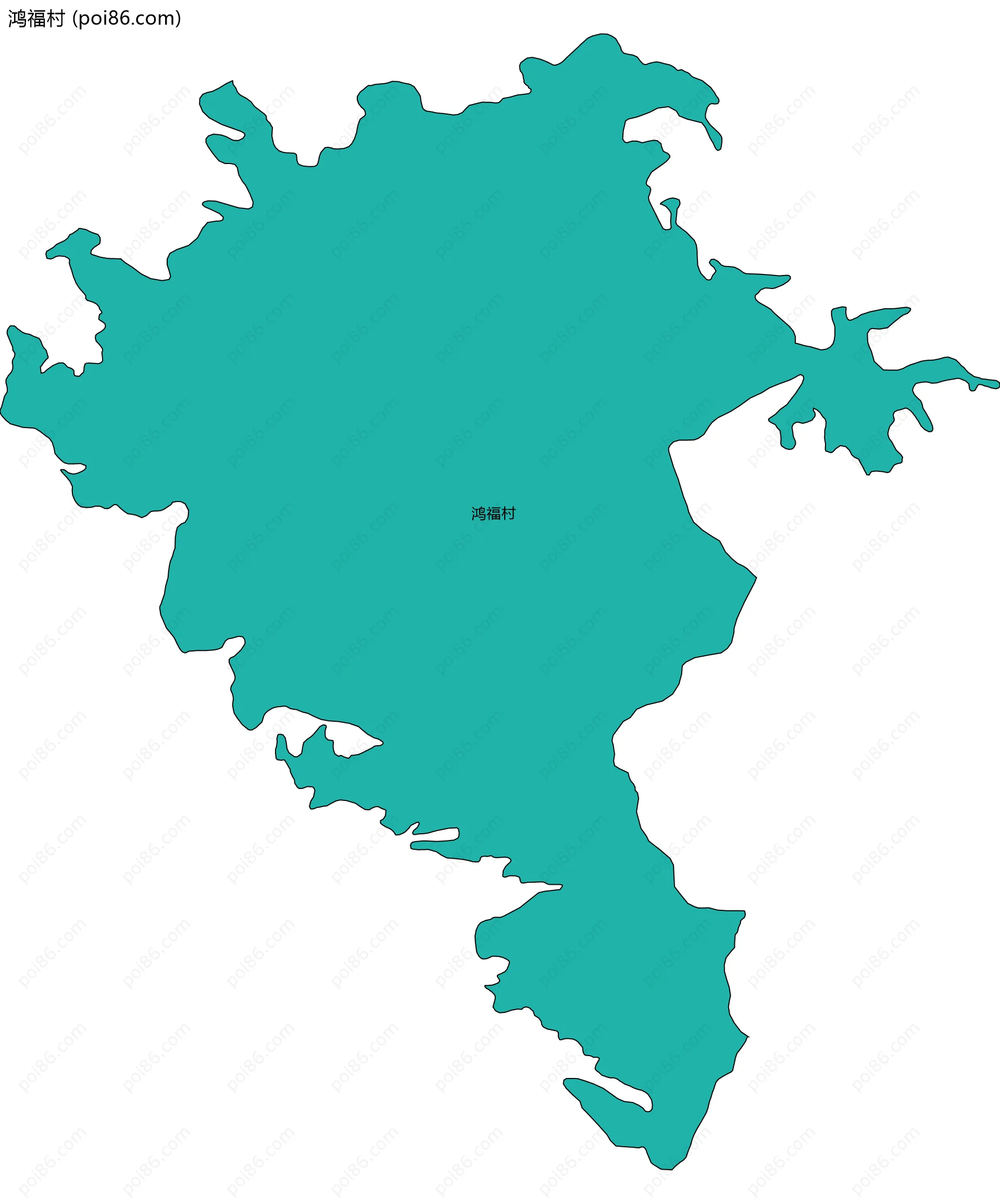 鸿福村边界地图