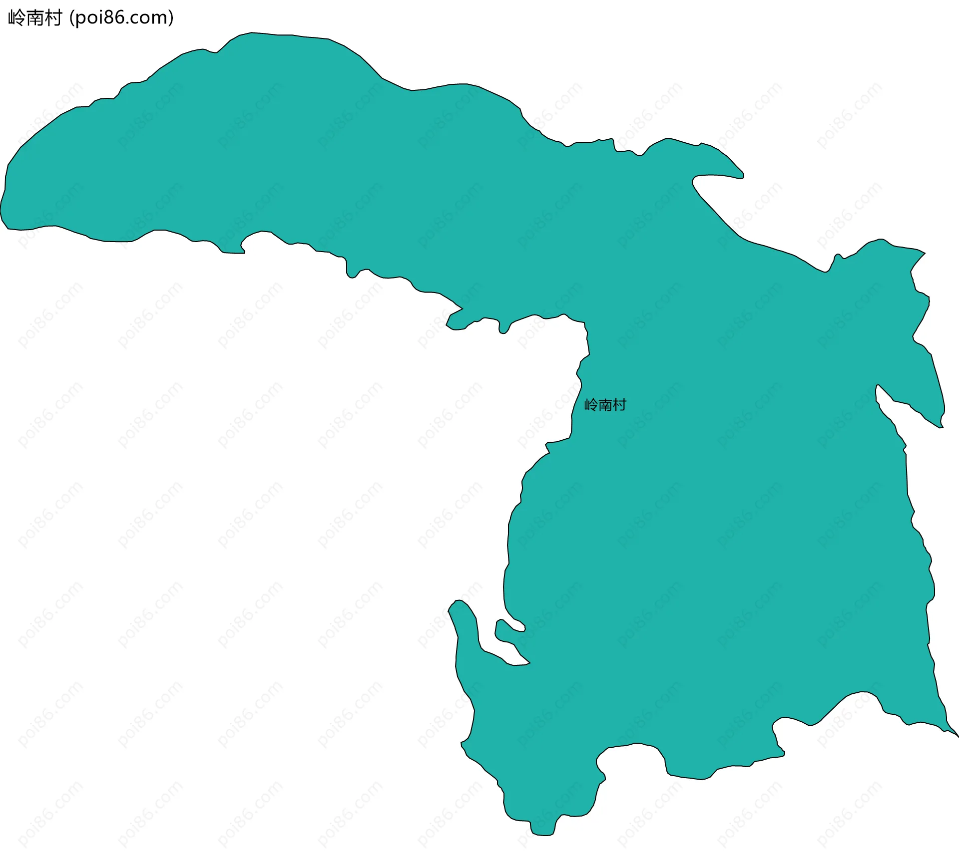 岭南村边界地图