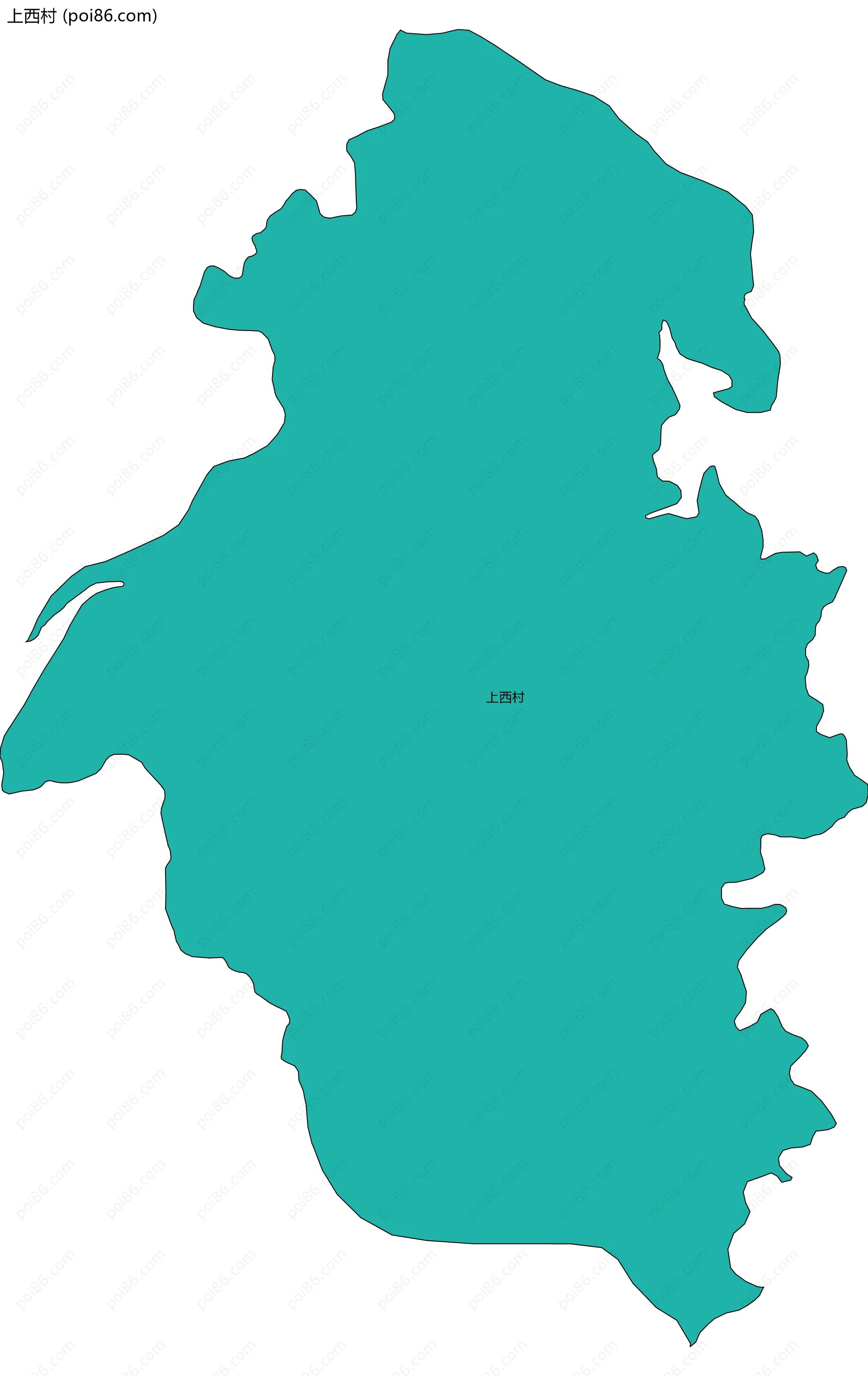 上西村边界地图