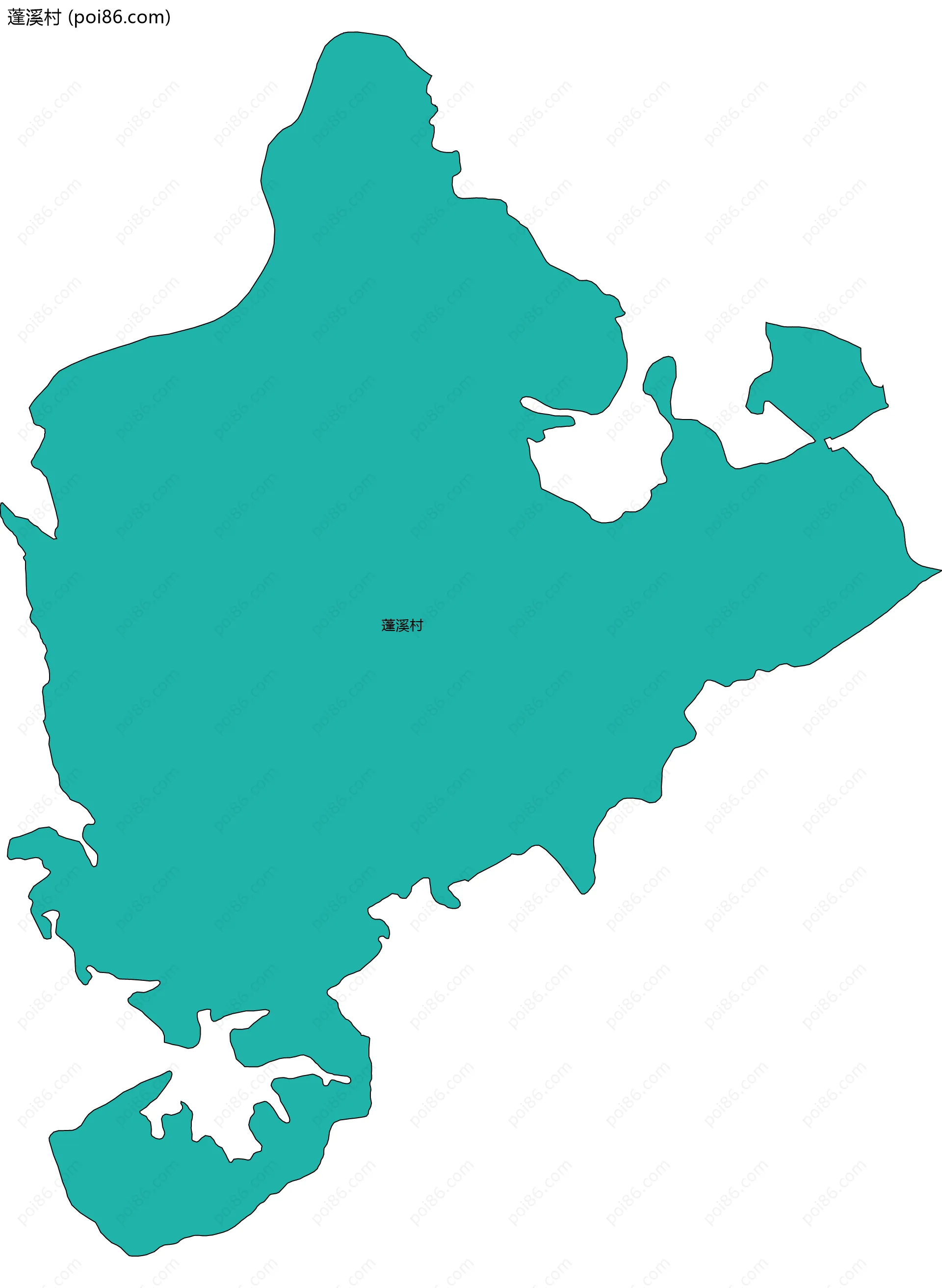 蓬溪村边界地图