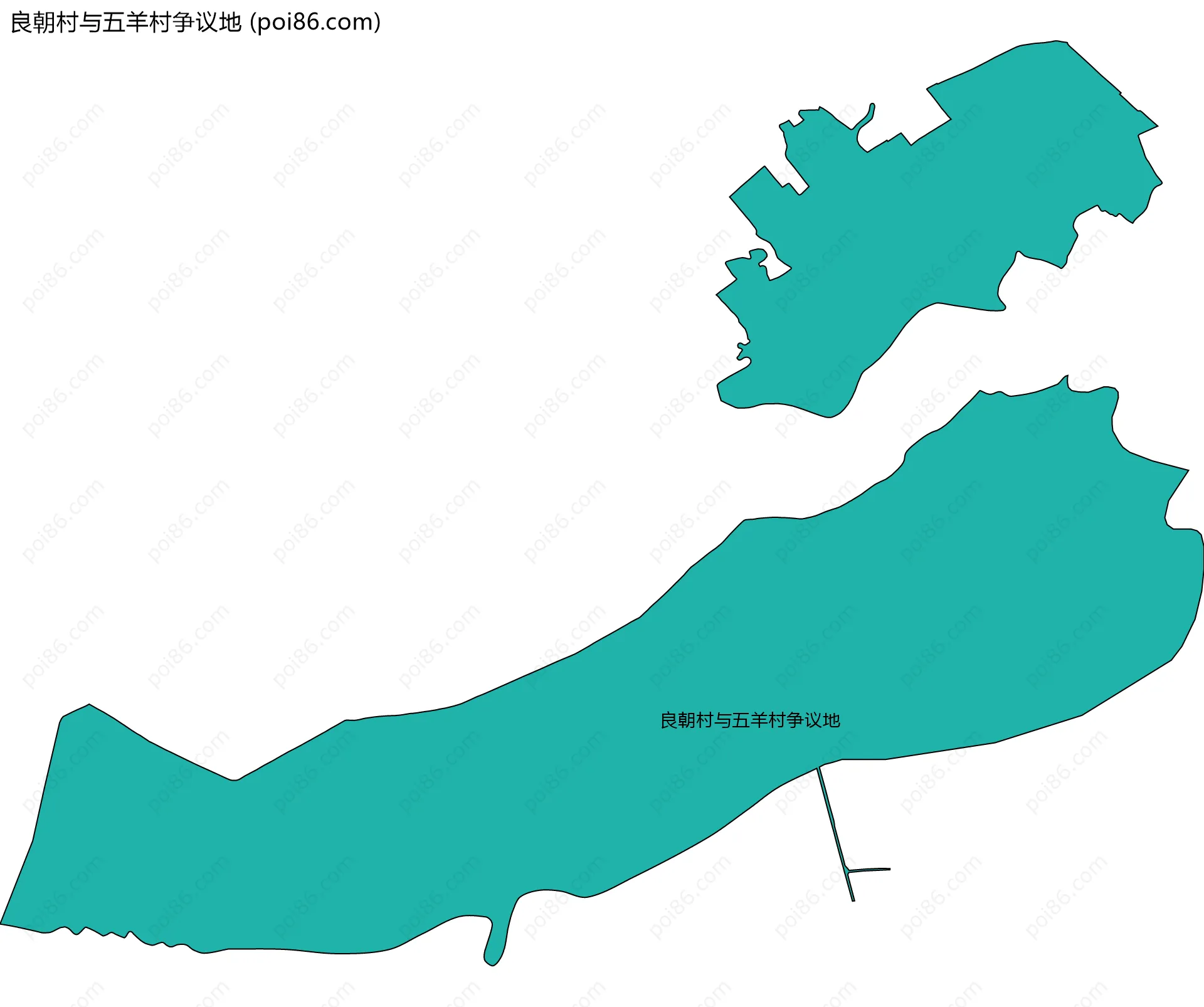 良朝村与五羊村争议地边界地图