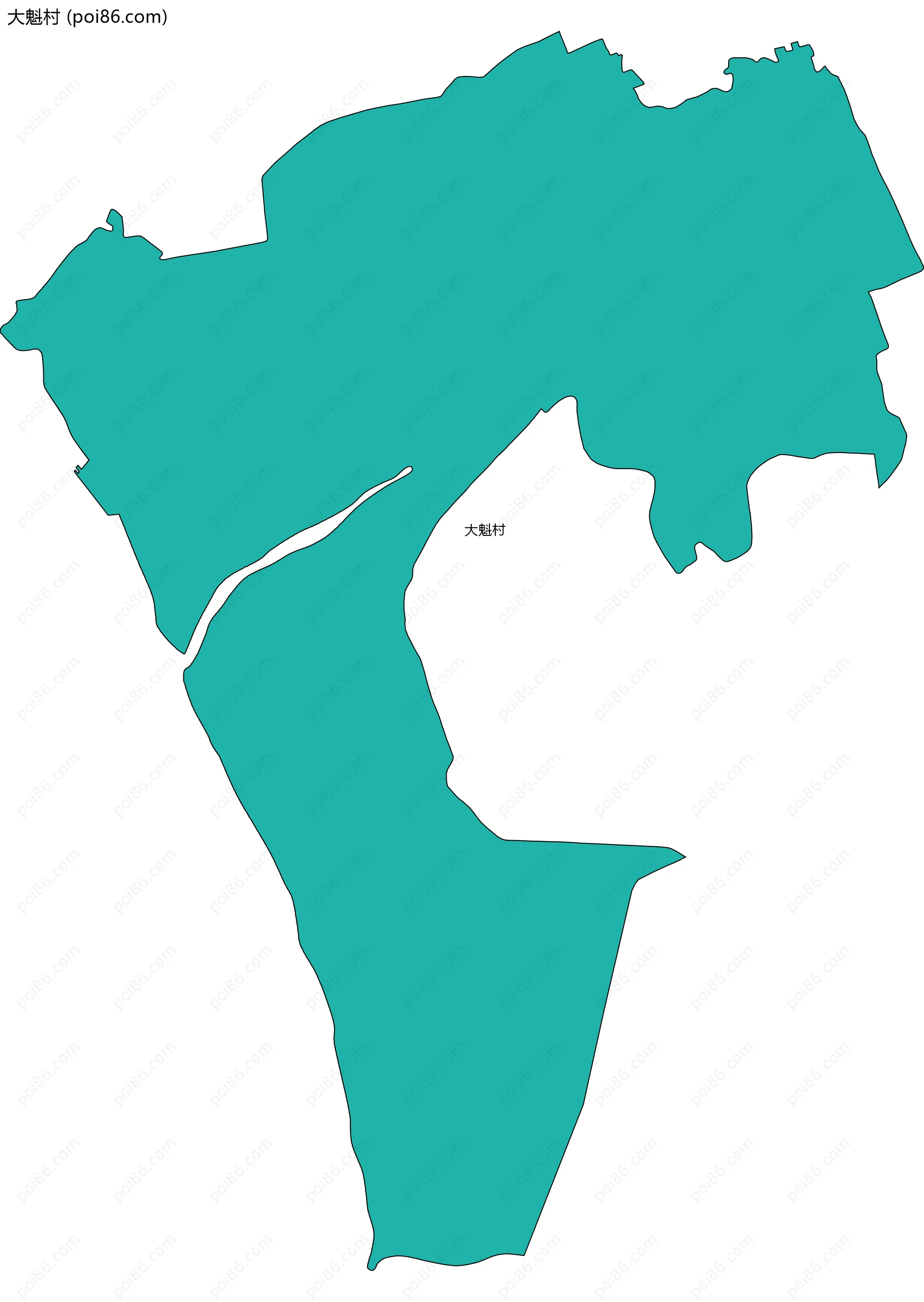 大魁村边界地图