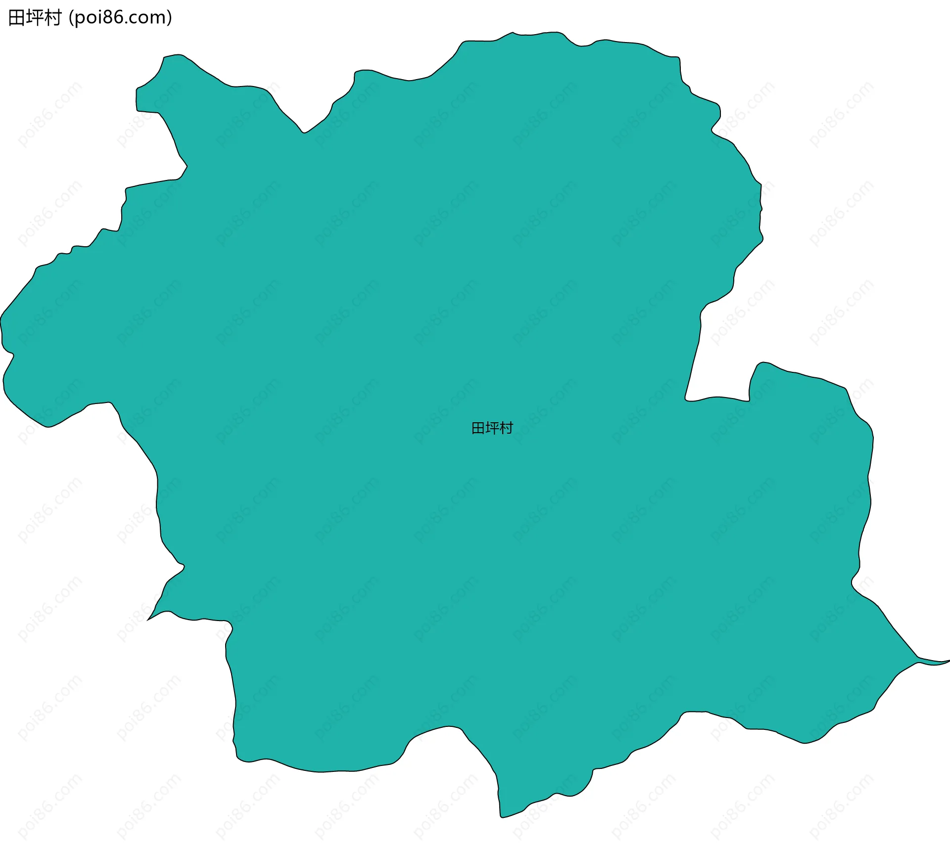 田坪村边界地图