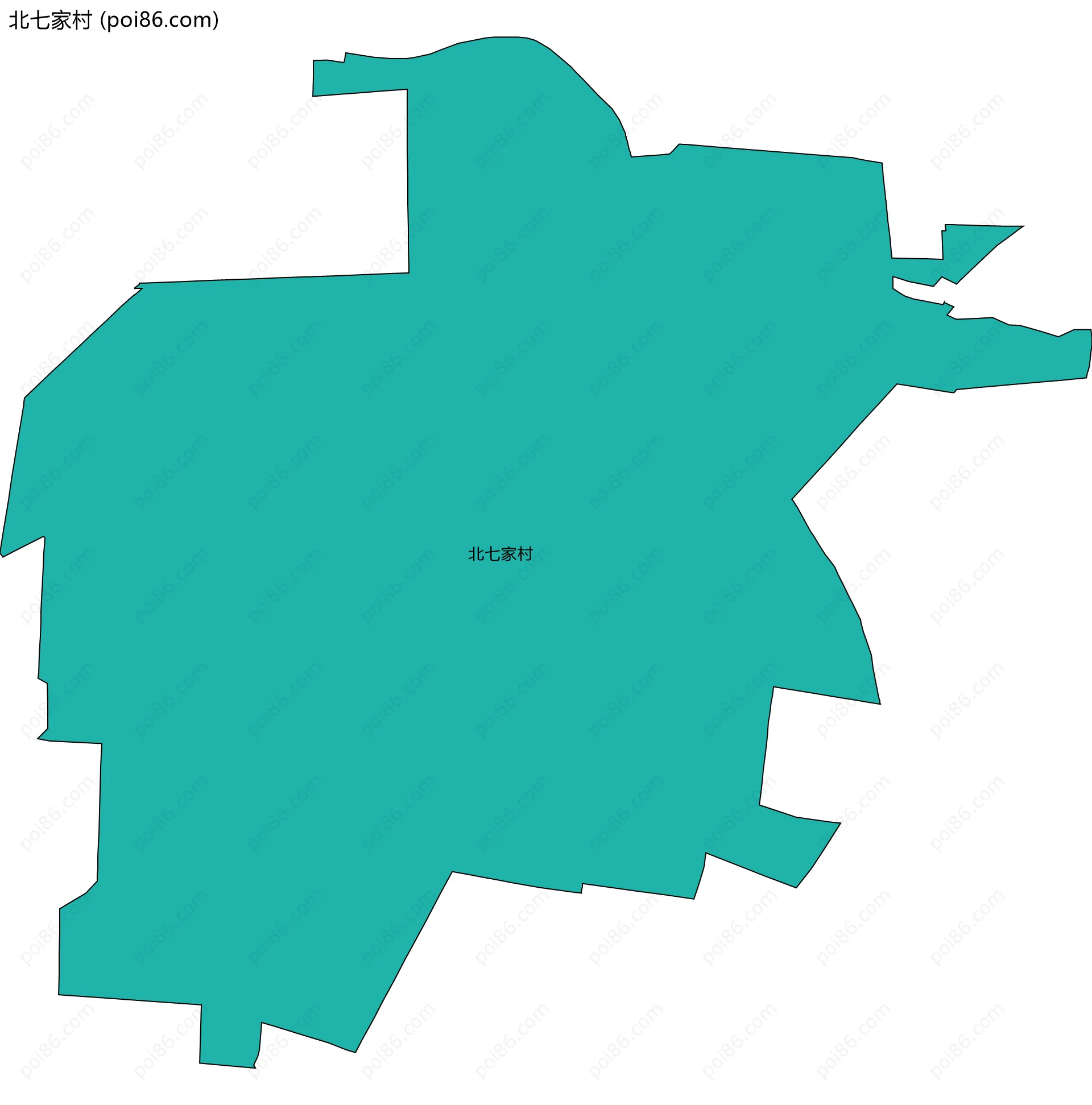 北七家村边界地图