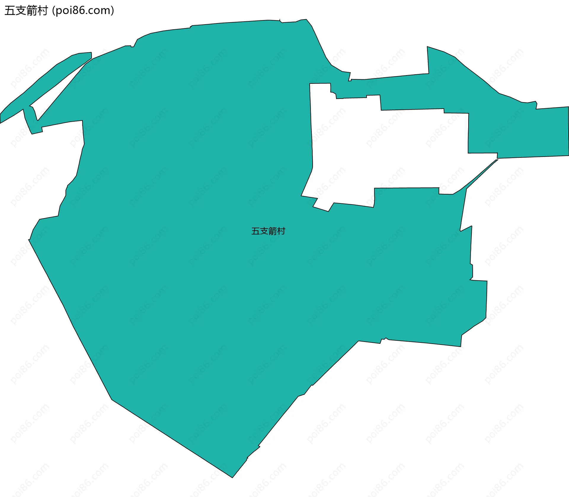 五支箭村边界地图
