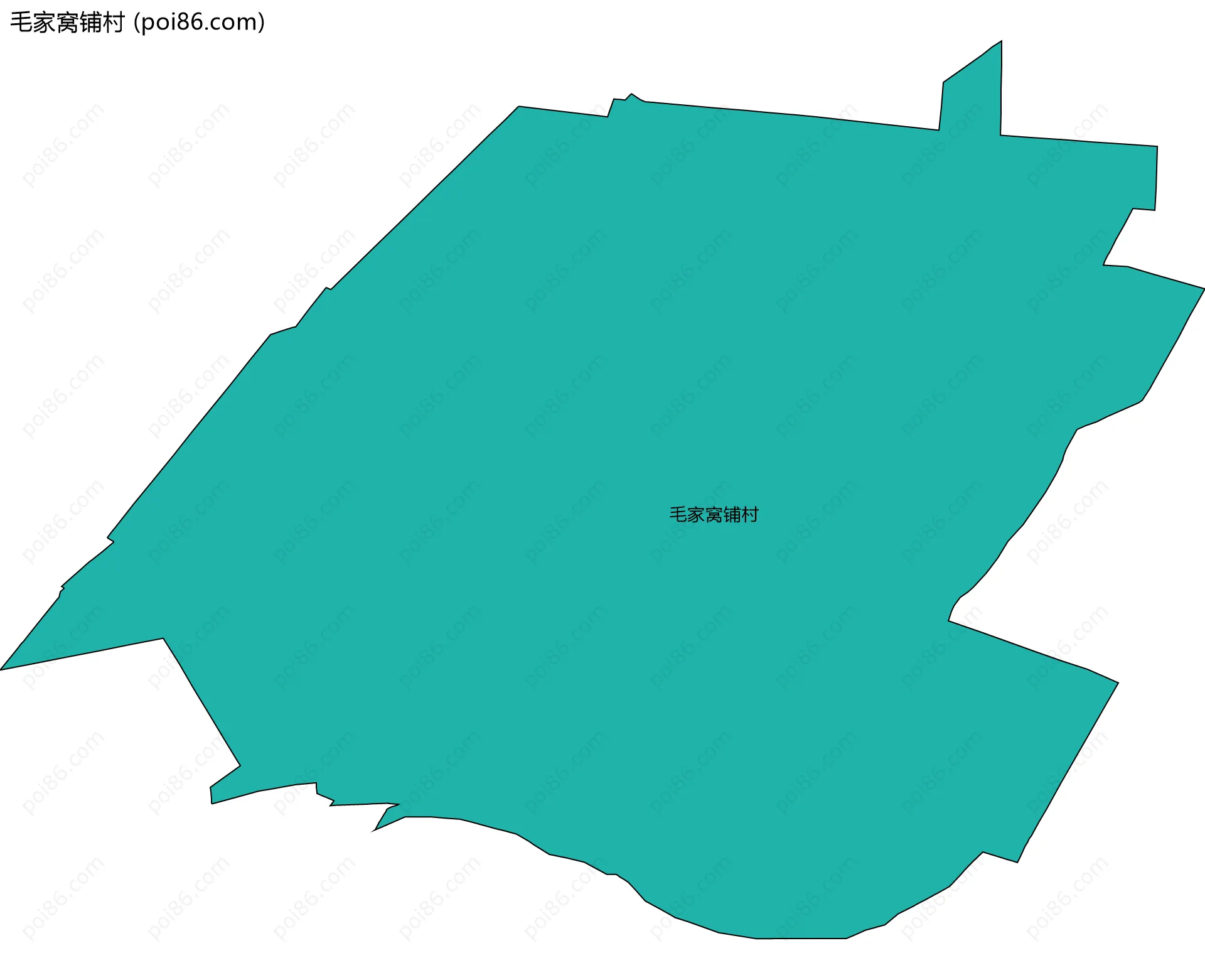 毛家窝铺村边界地图