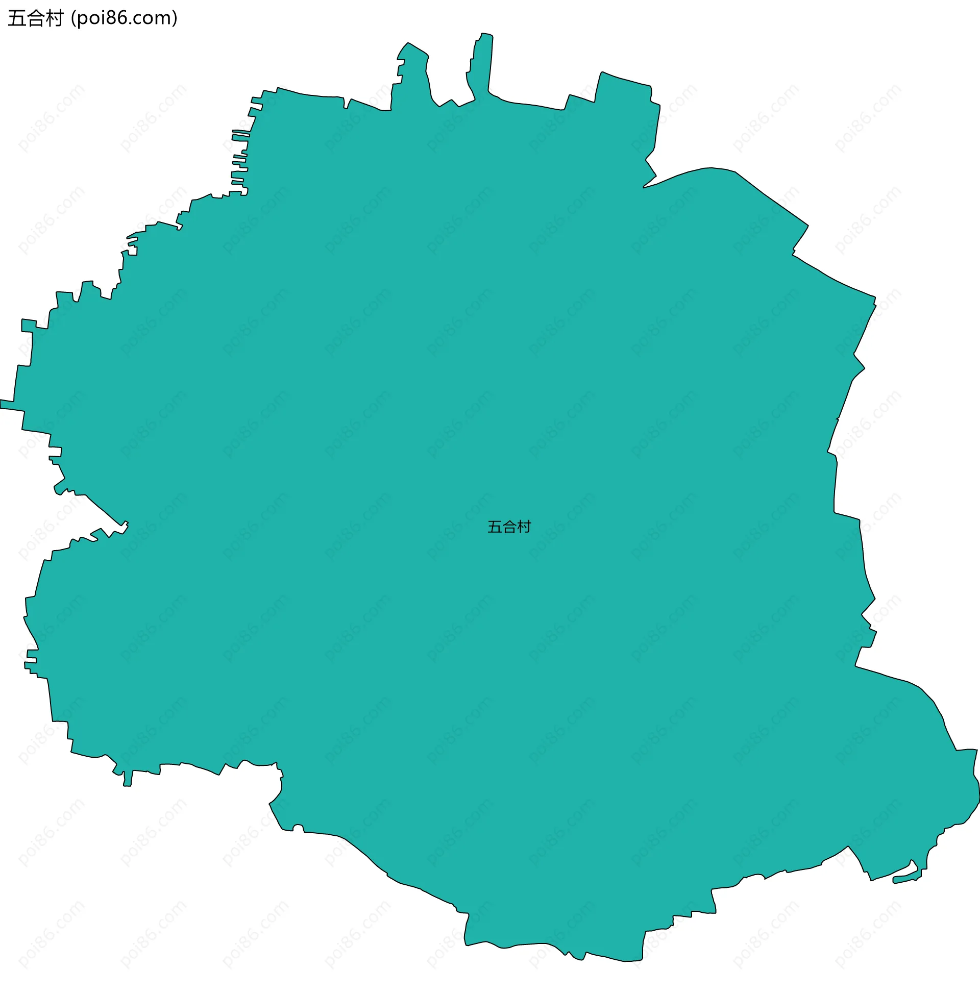 五合村边界地图