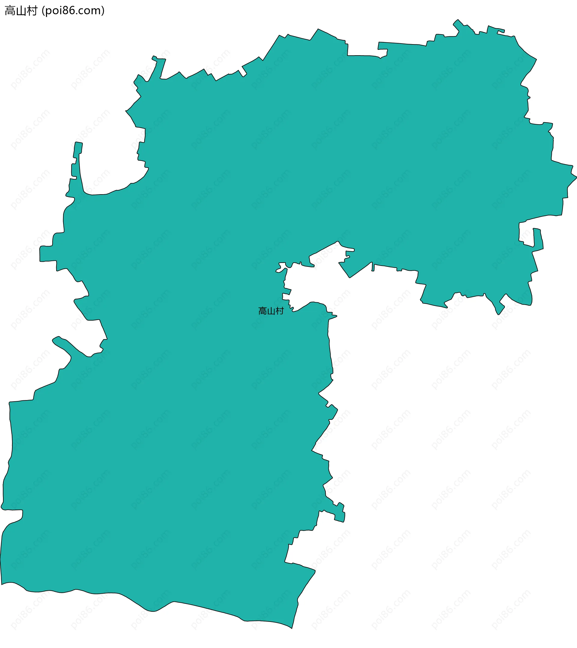高山村边界地图