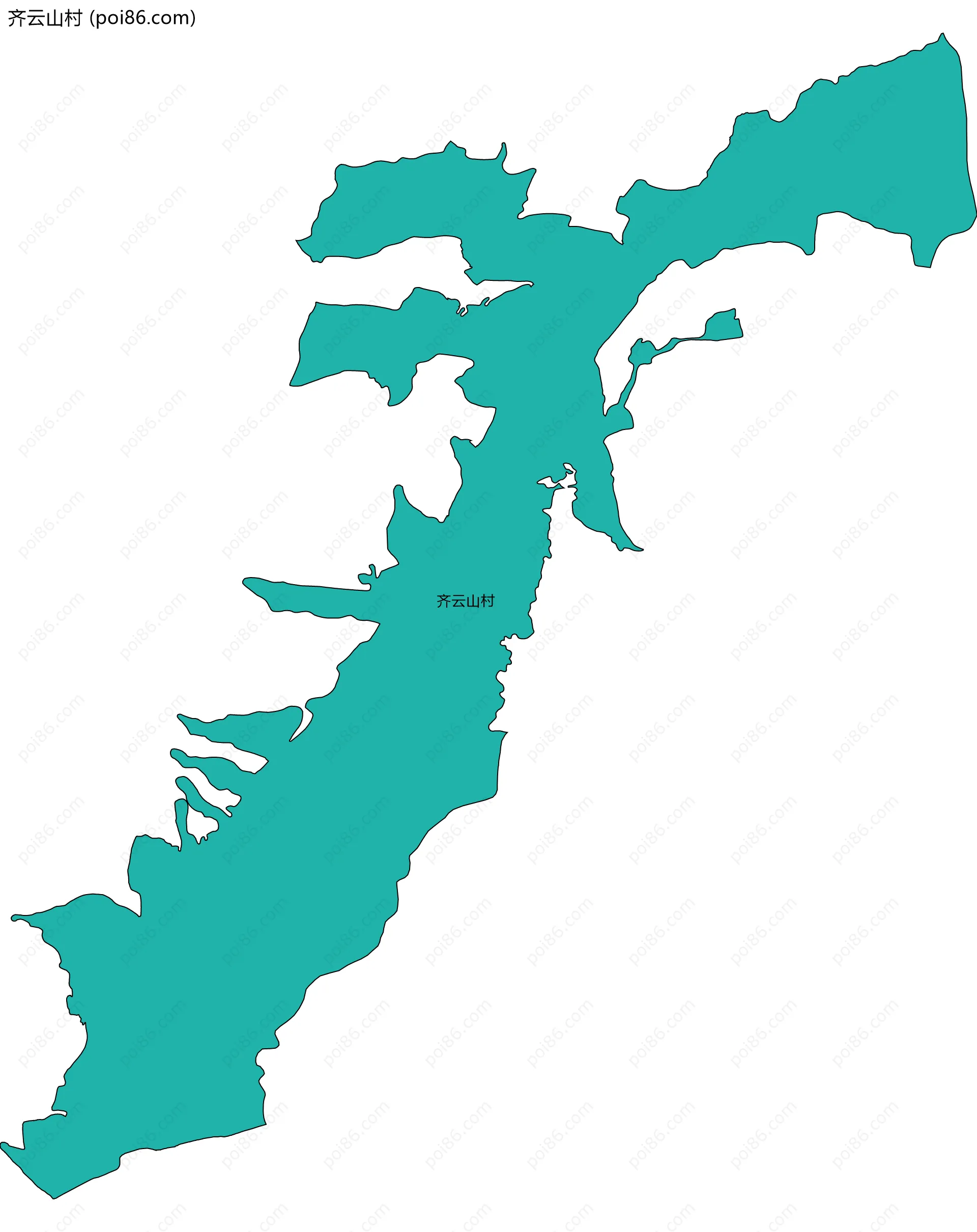 齐云山村边界地图