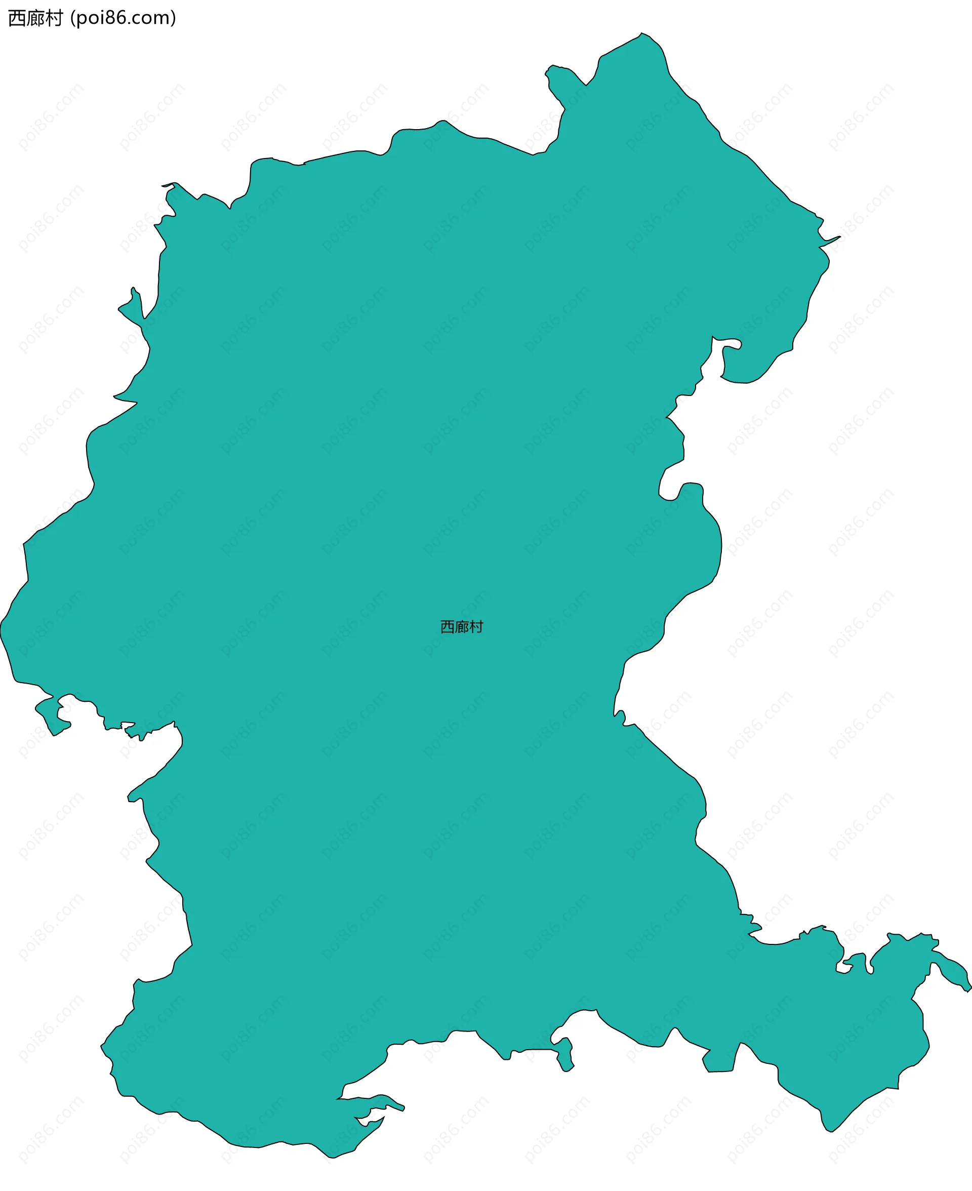 西廊村边界地图