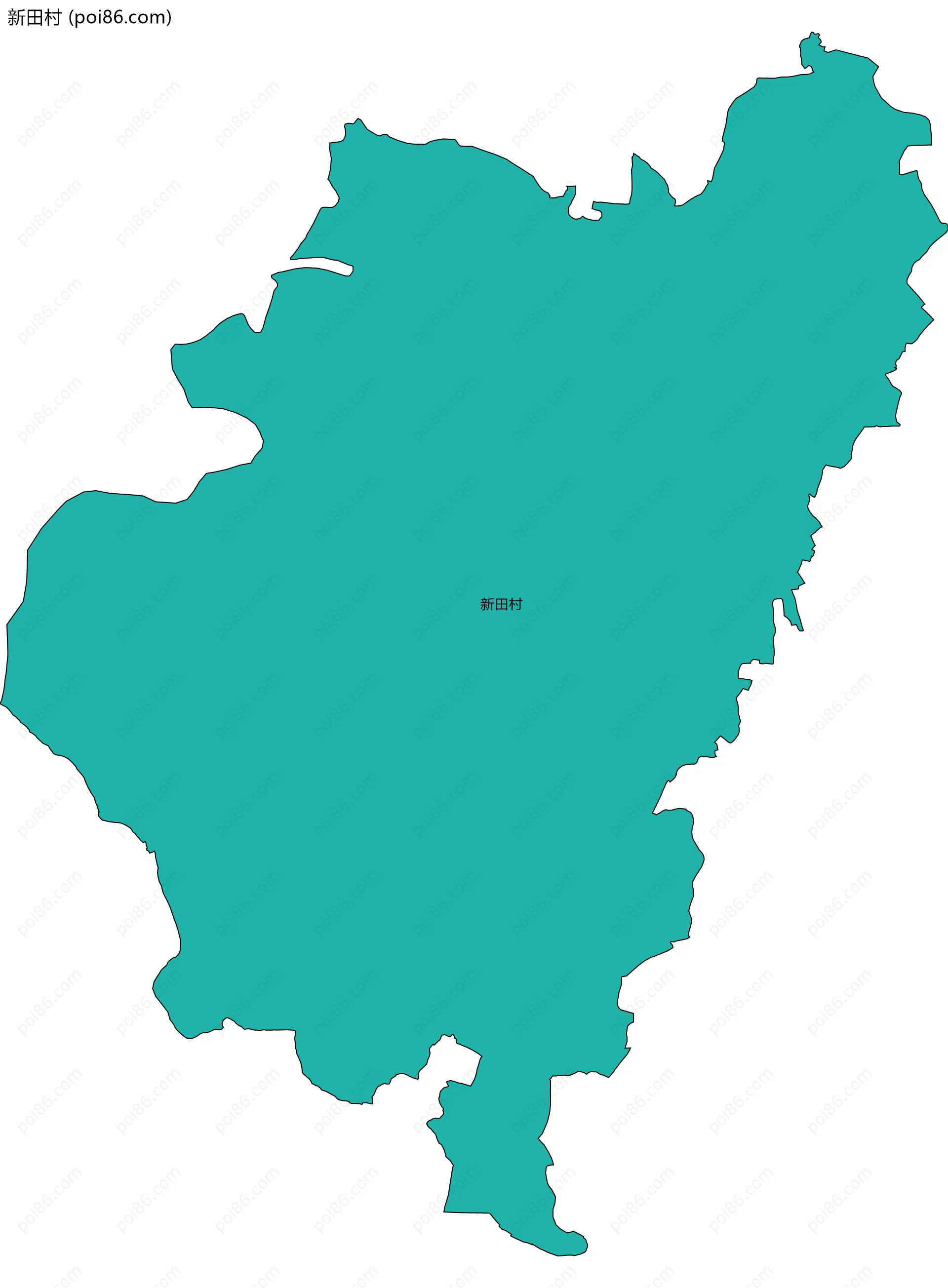 新田村边界地图