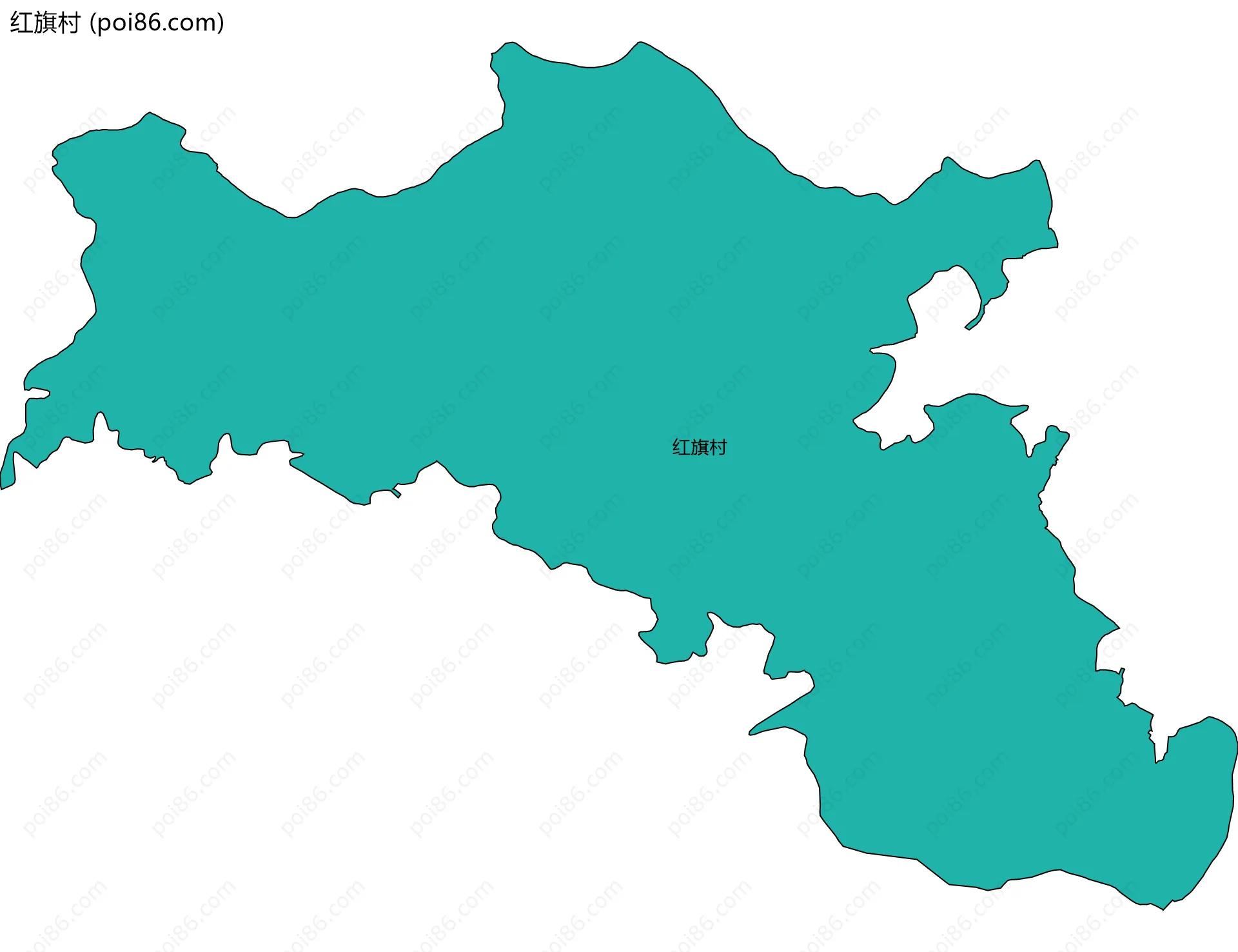 红旗村边界地图