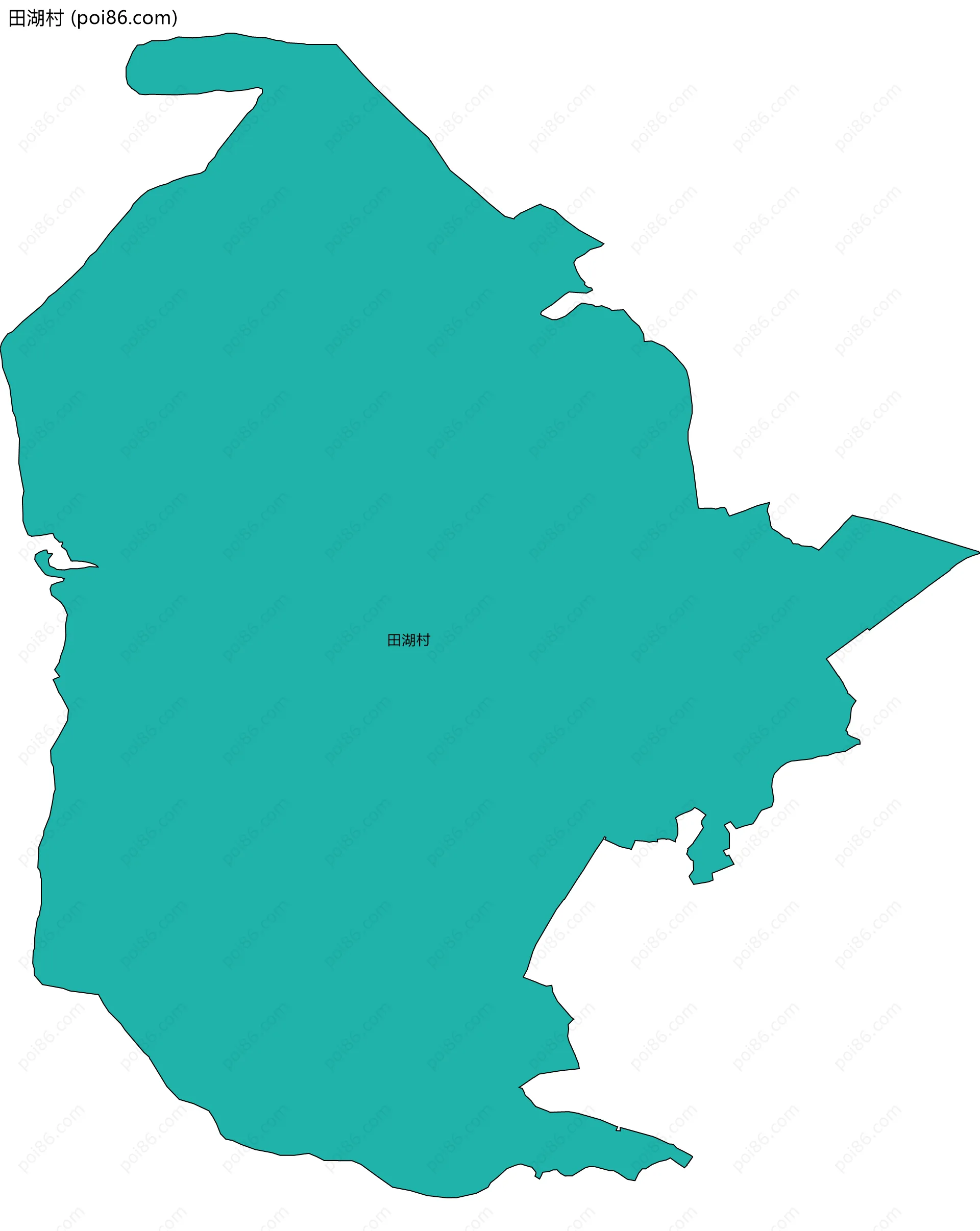 田湖村边界地图