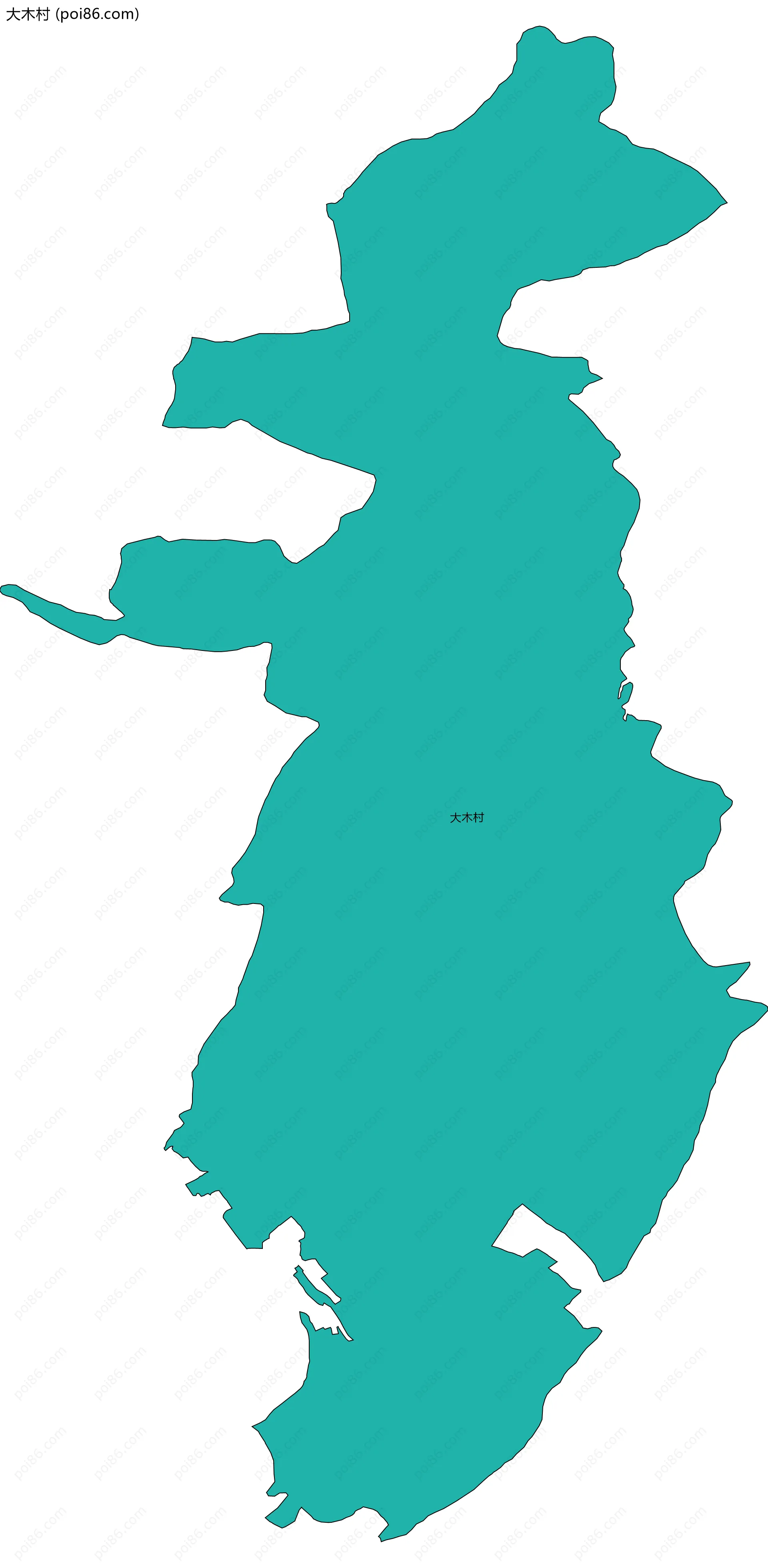 大木村边界地图