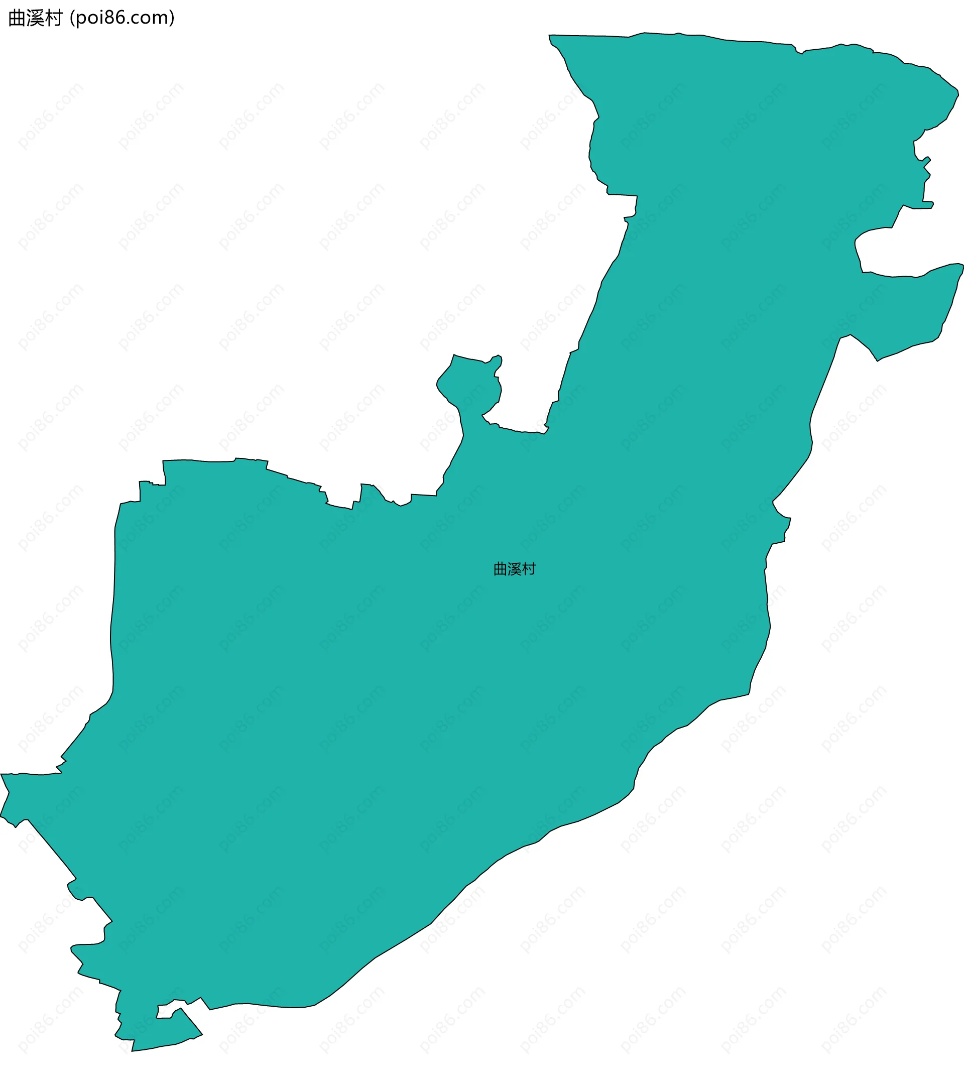 曲溪村边界地图