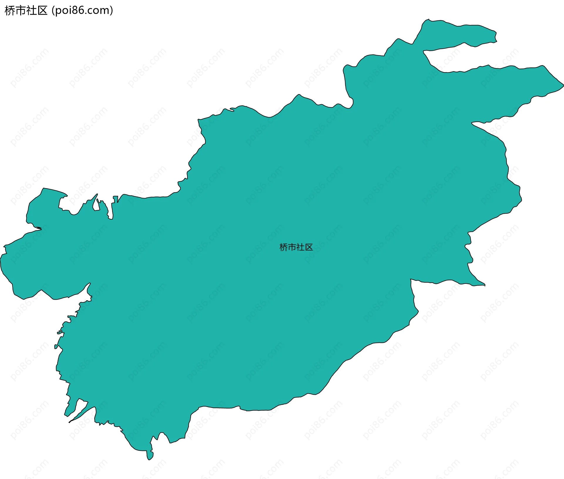桥市社区边界地图
