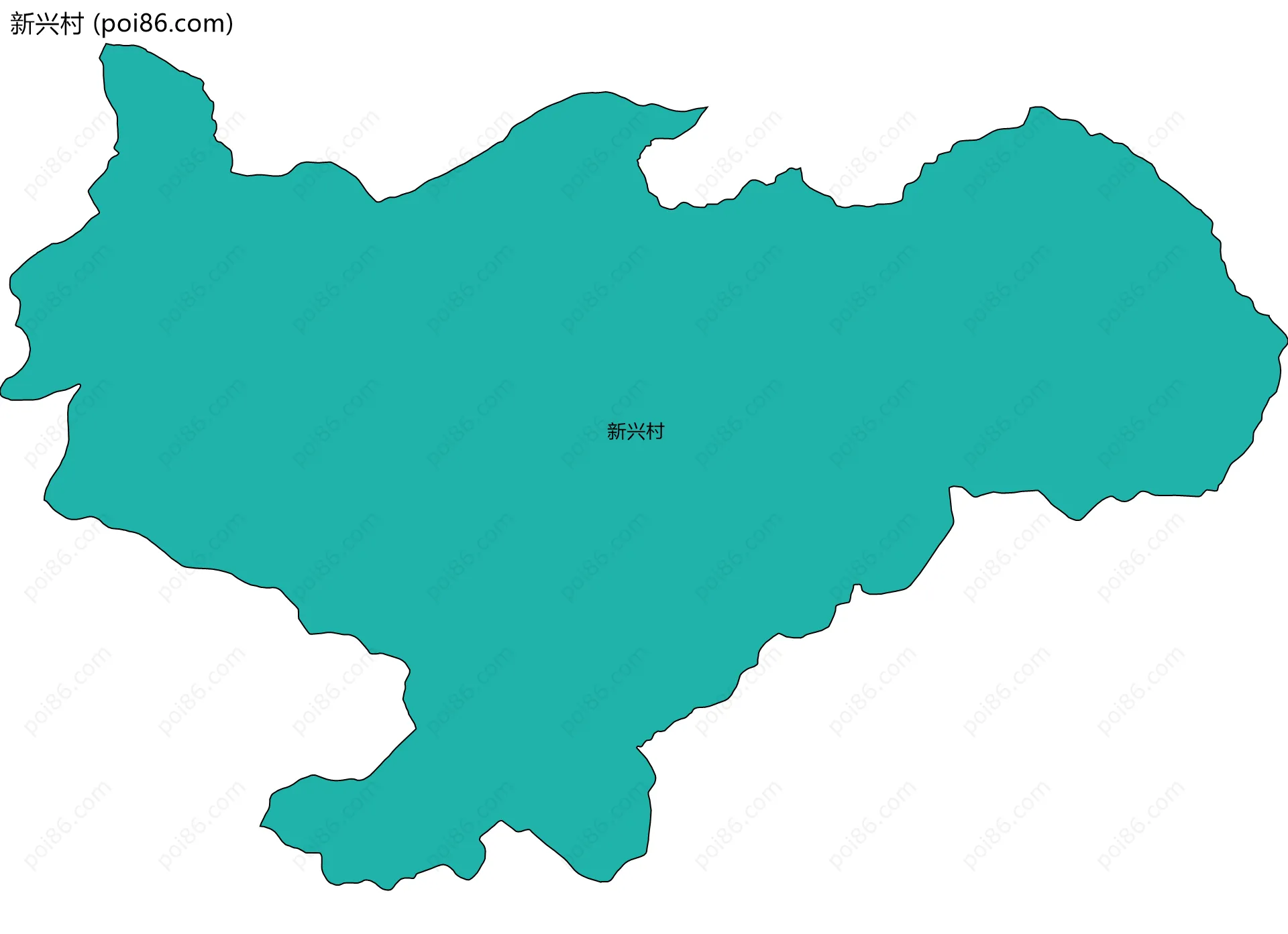 新兴村边界地图
