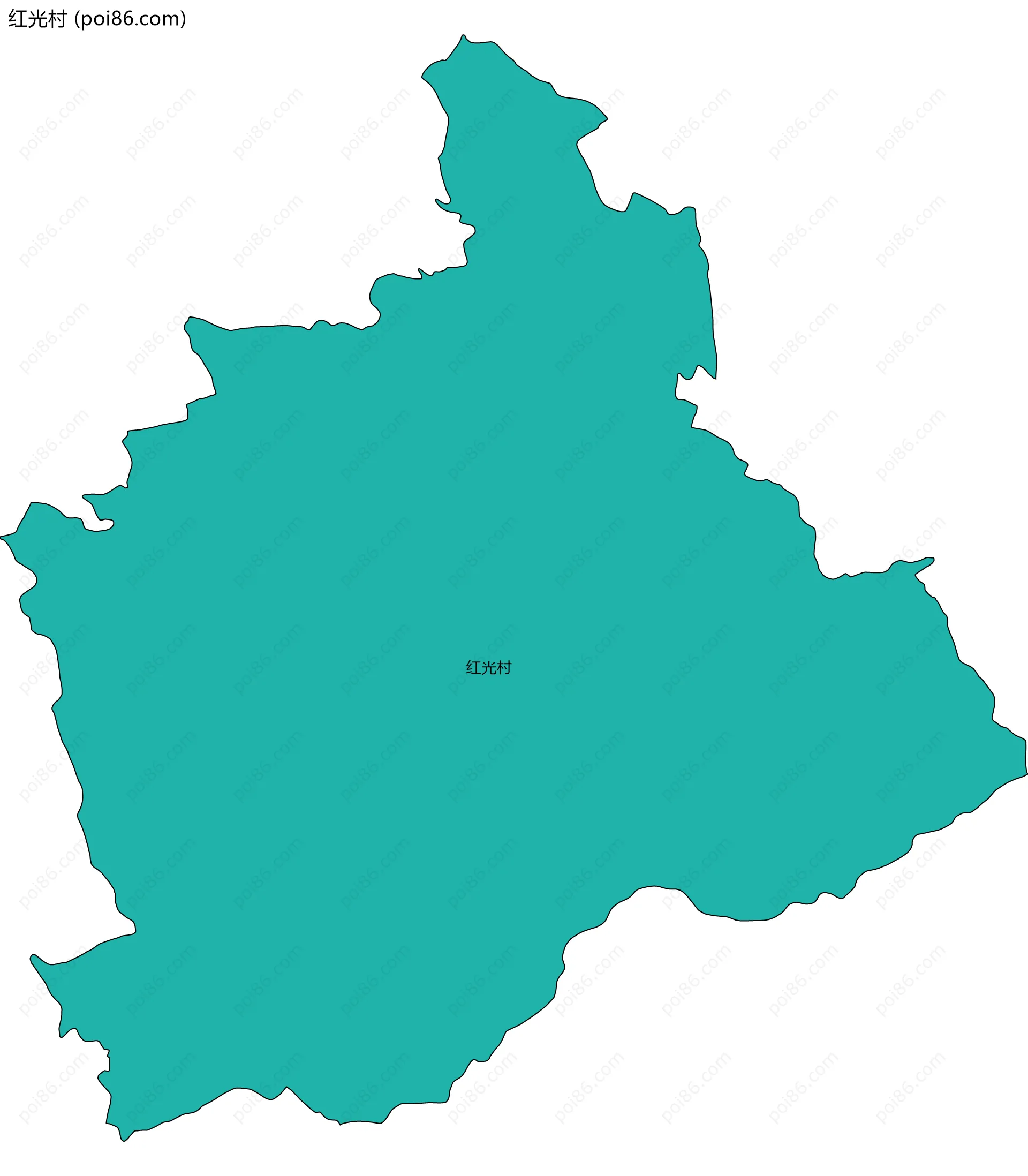 红光村边界地图