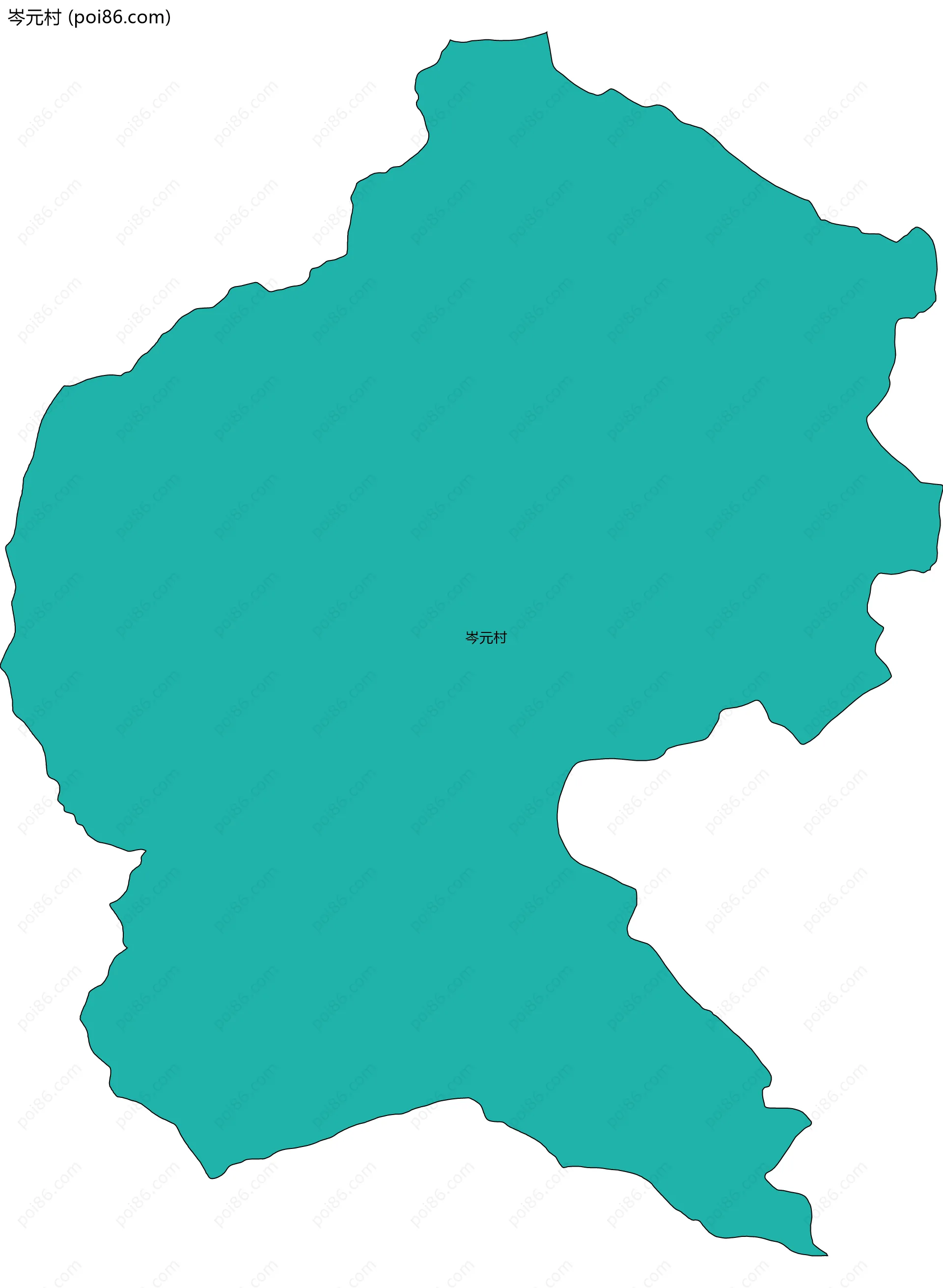 岑元村边界地图