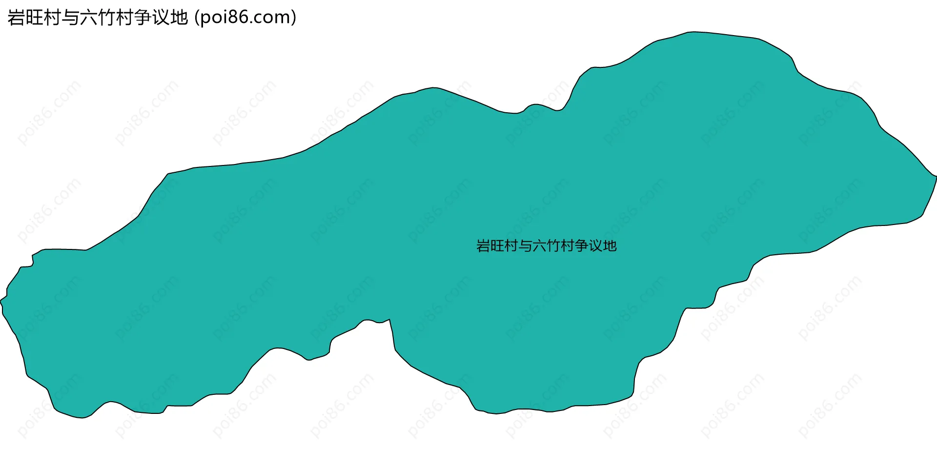 岩旺村与六竹村争议地边界地图