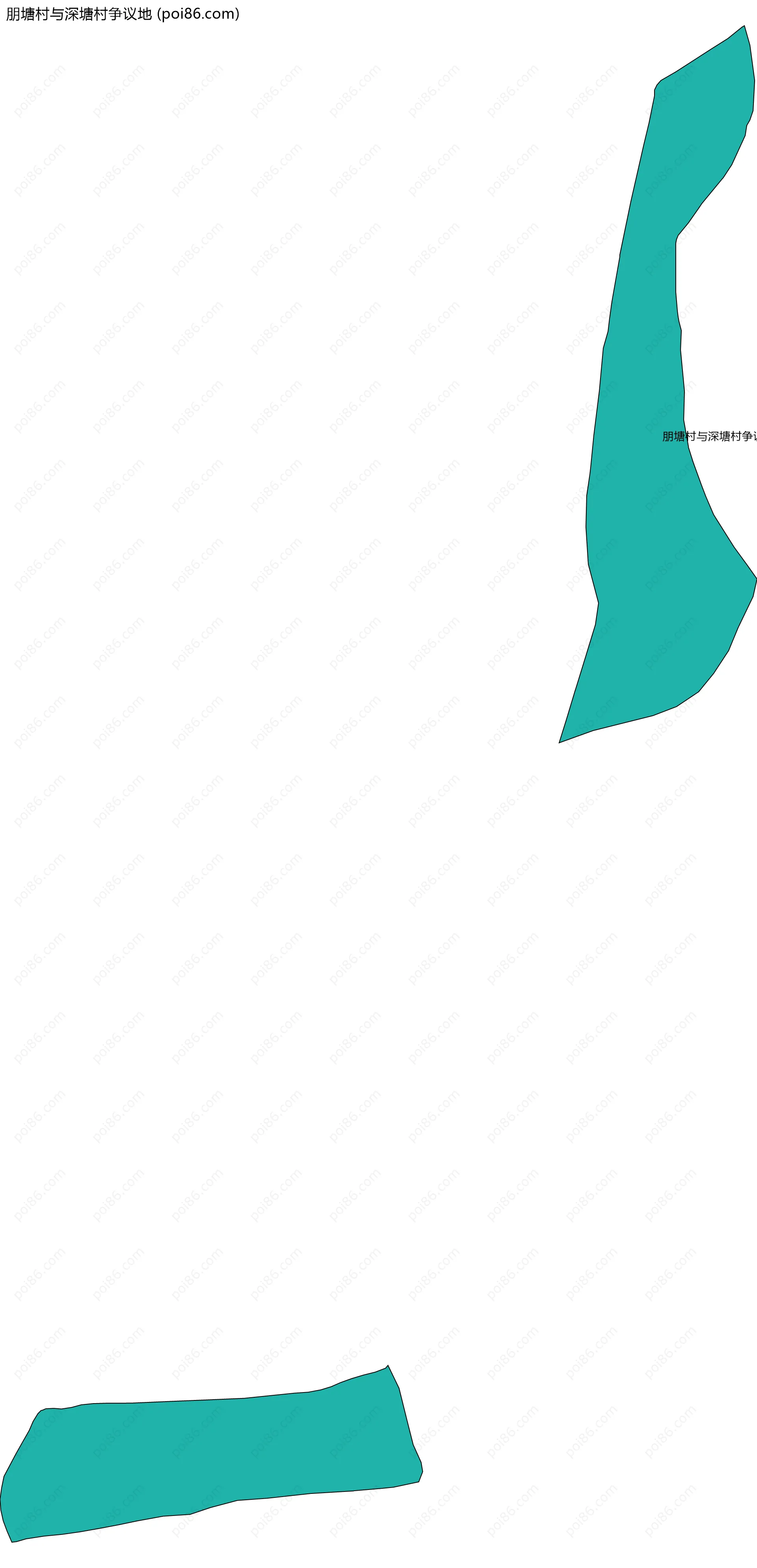 朋塘村与深塘村争议地边界地图