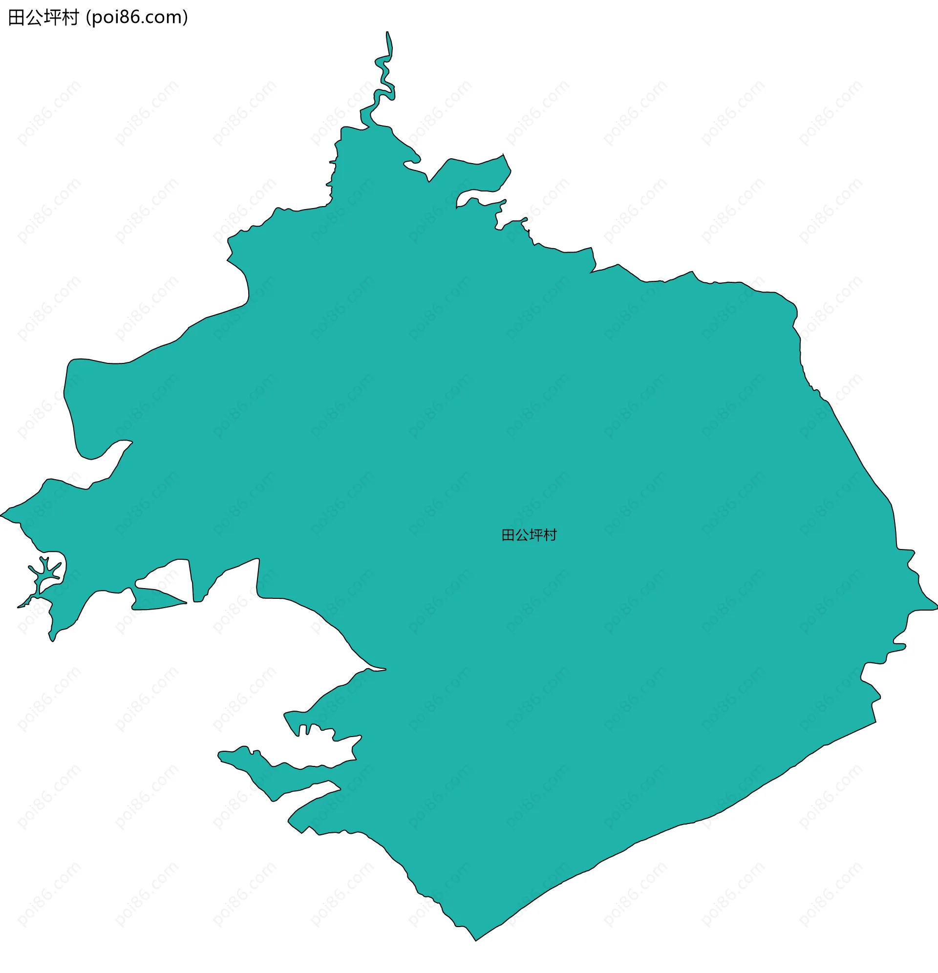 田公坪村边界地图