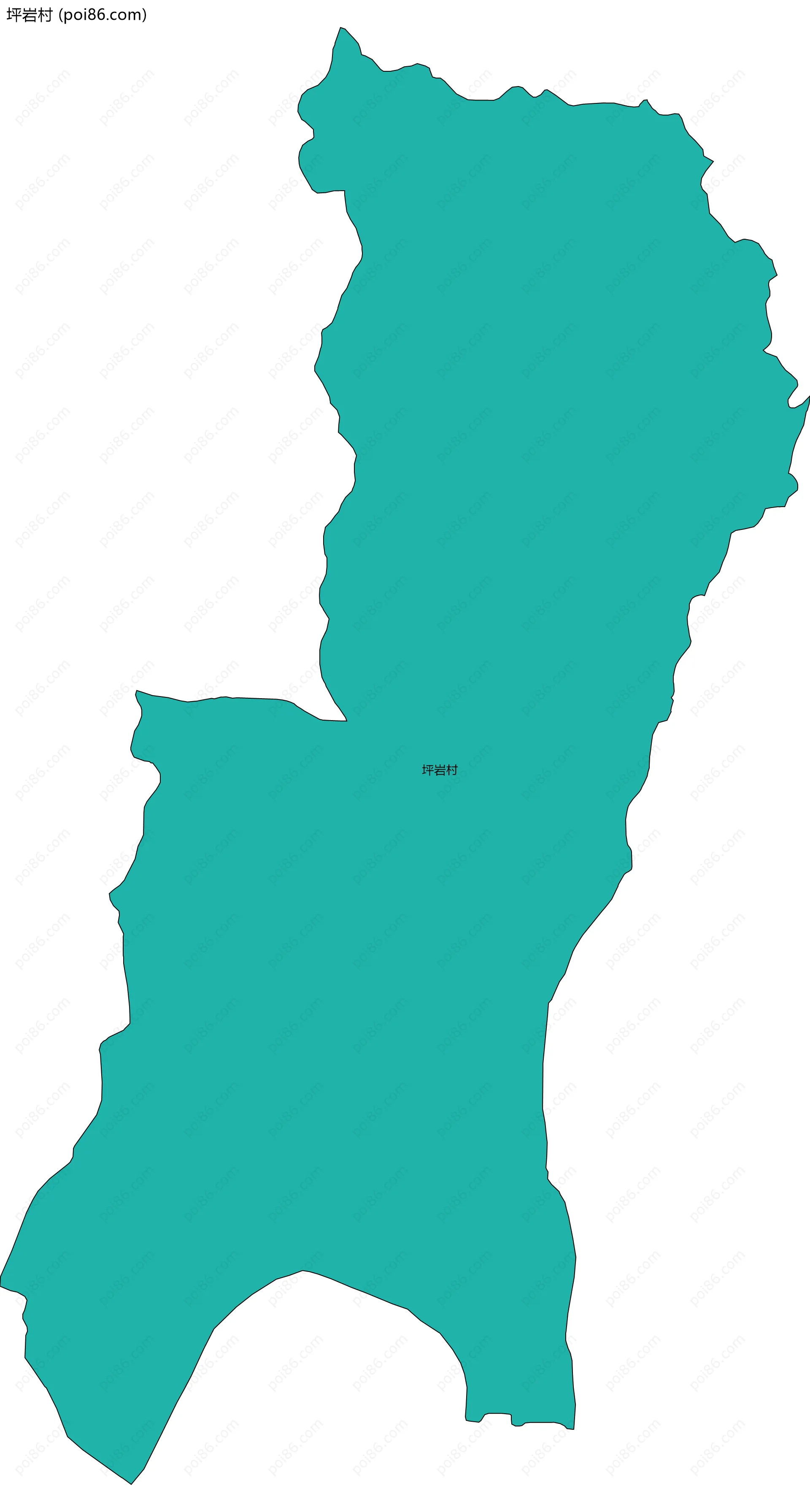 坪岩村边界地图