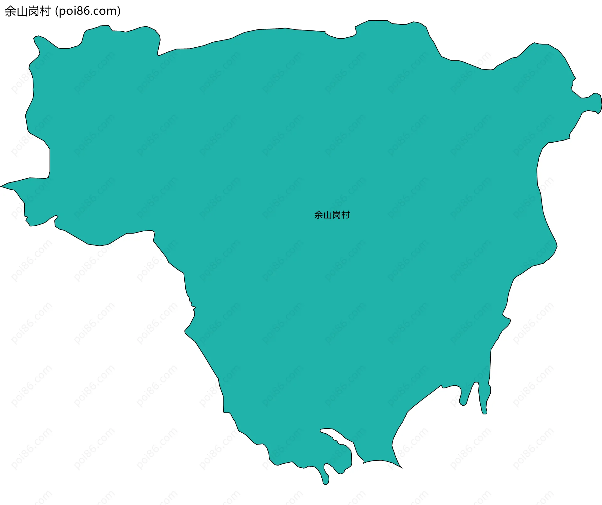 余山岗村边界地图