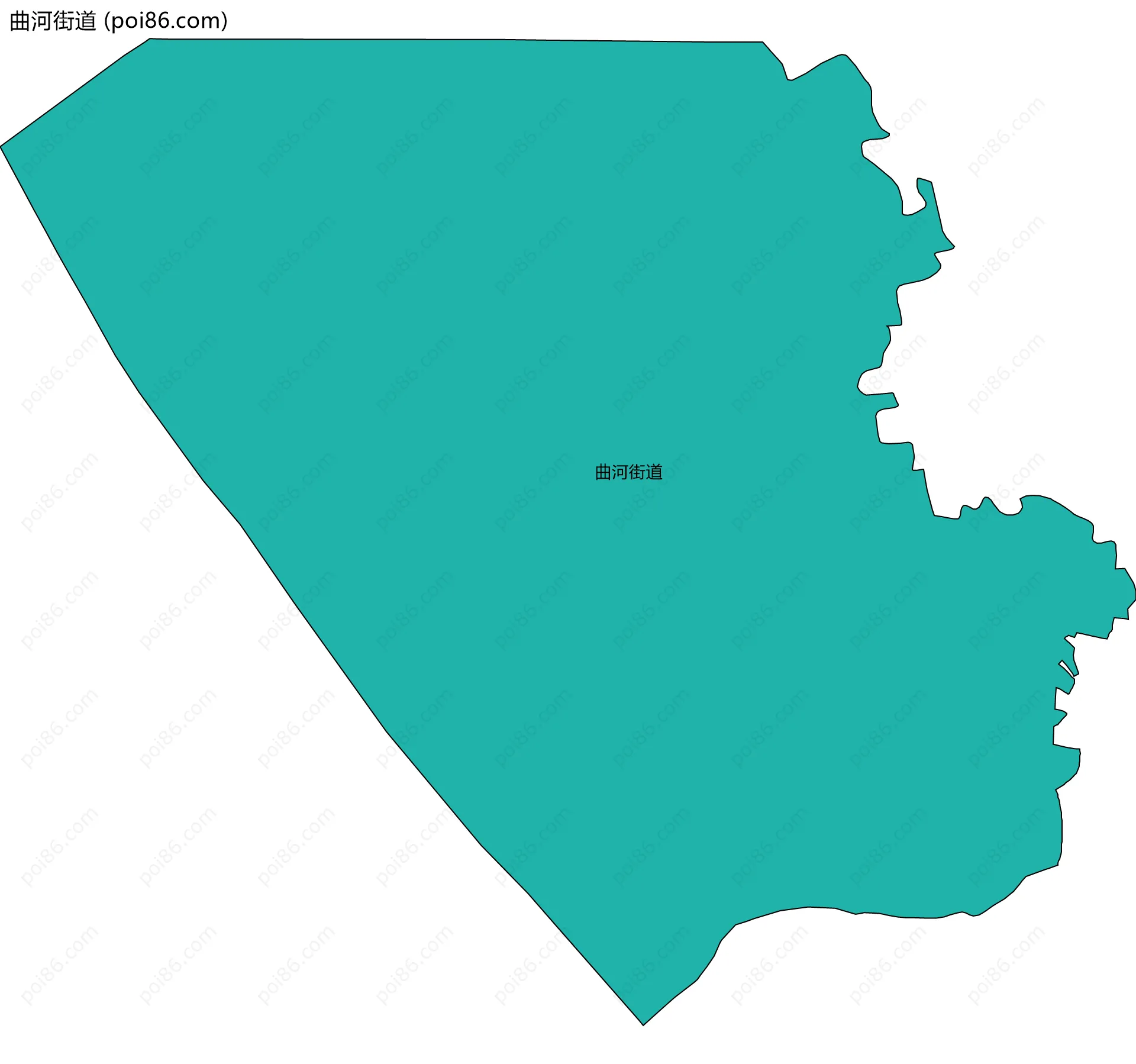 曲河街道边界地图