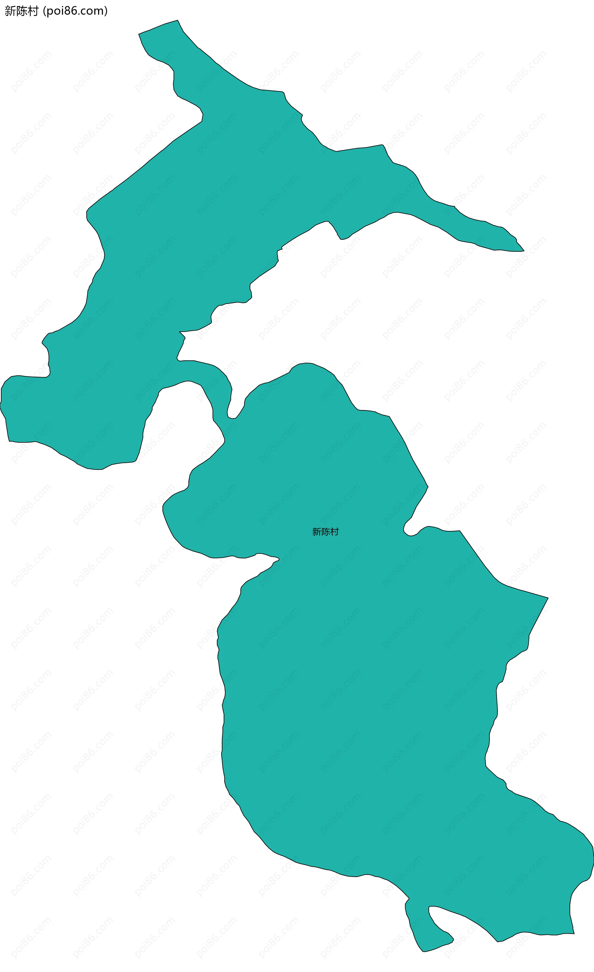 新陈村边界地图