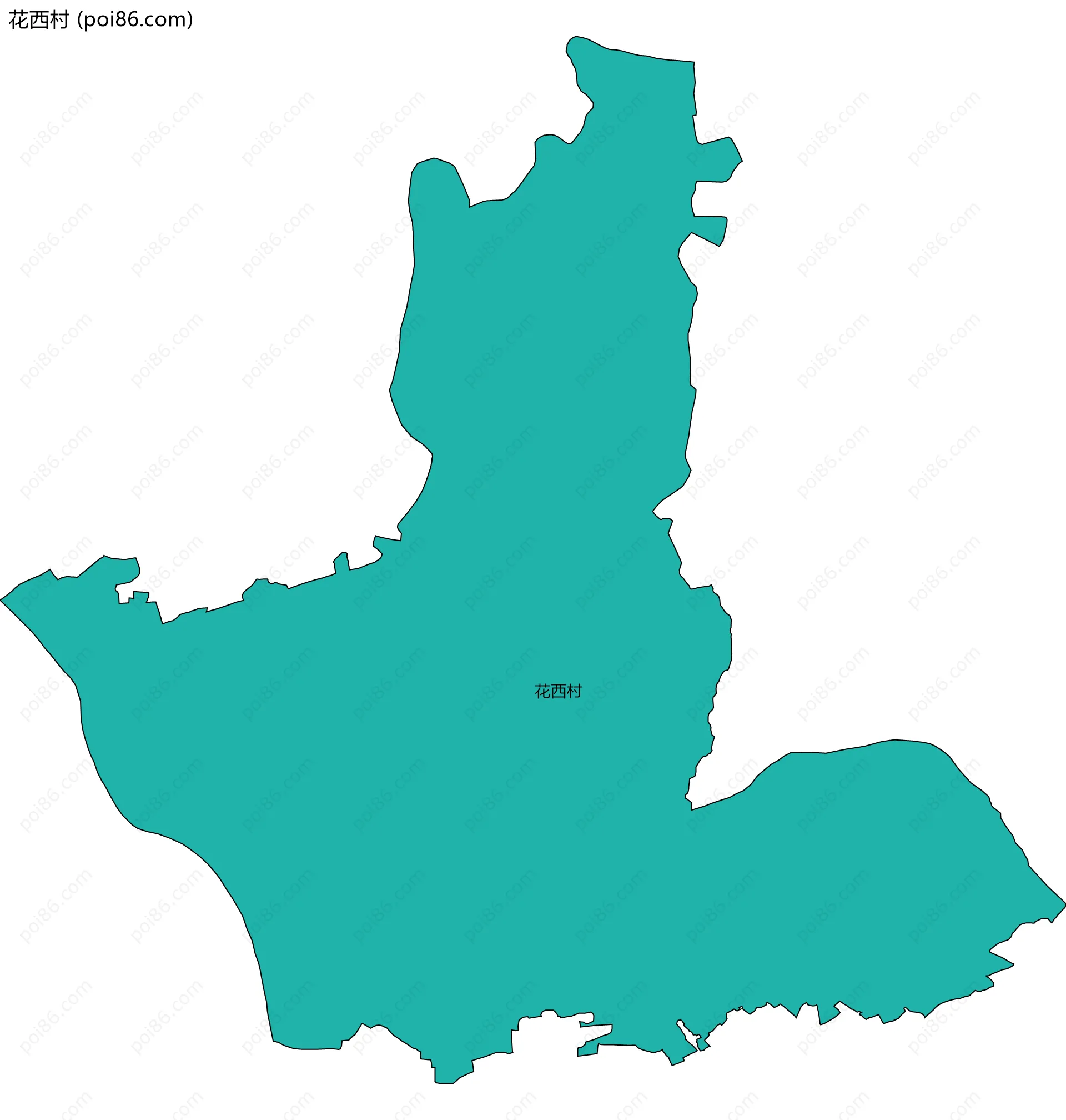 花西村边界地图
