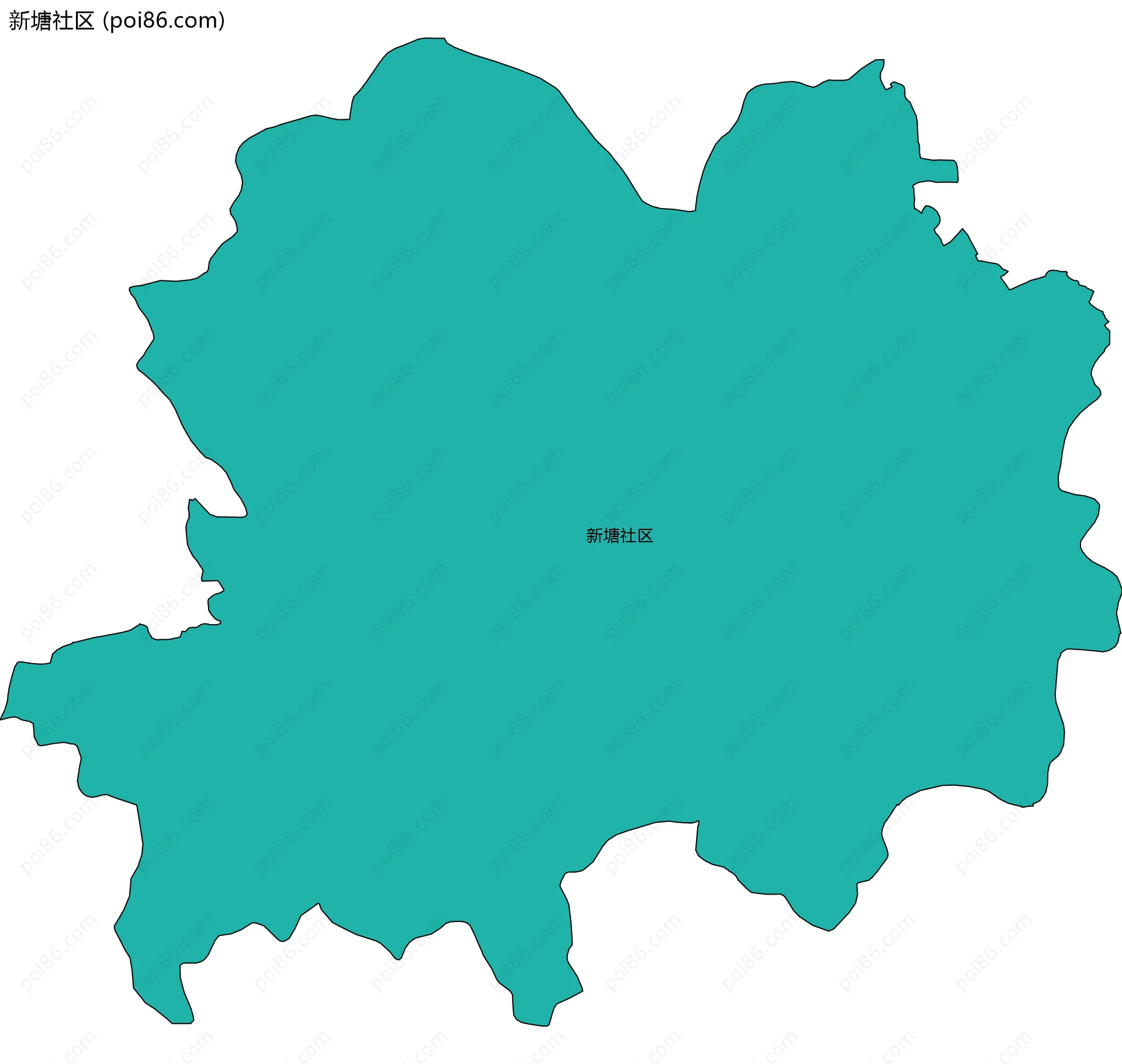 新塘社区边界地图