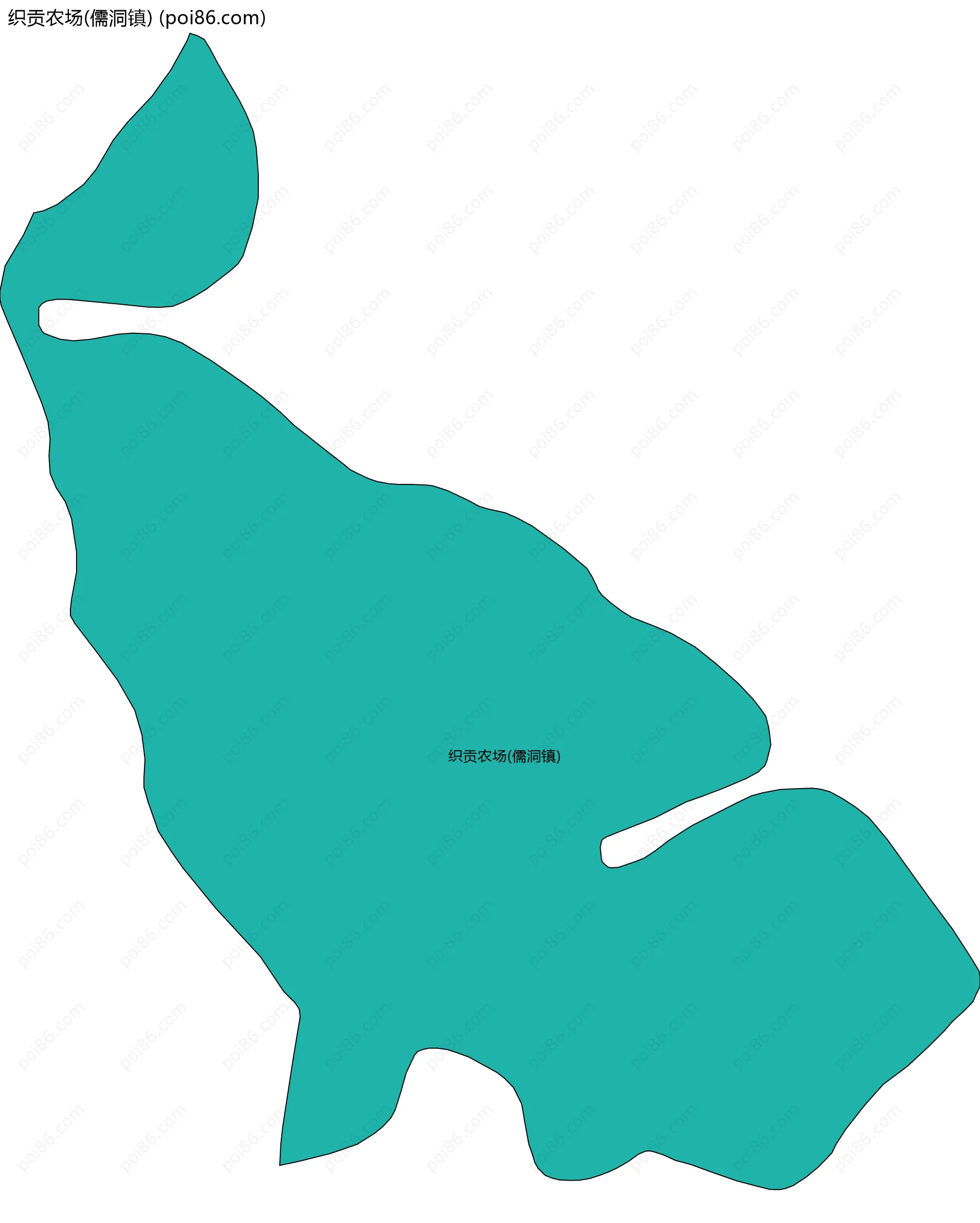 织贡农场(儒洞镇)边界地图