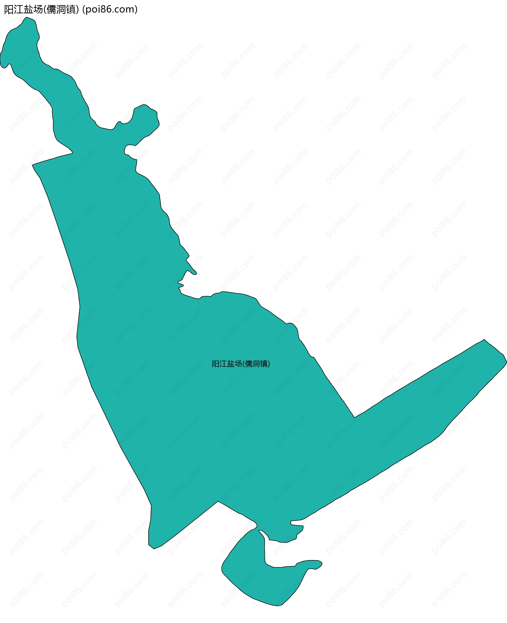 阳江盐场(儒洞镇)边界地图