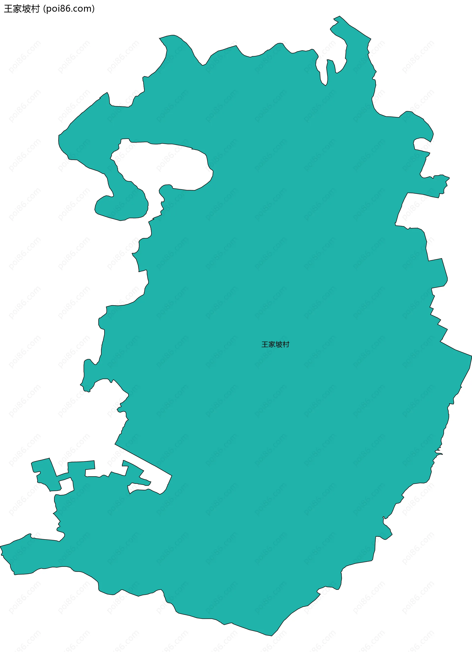 王家坡村边界地图