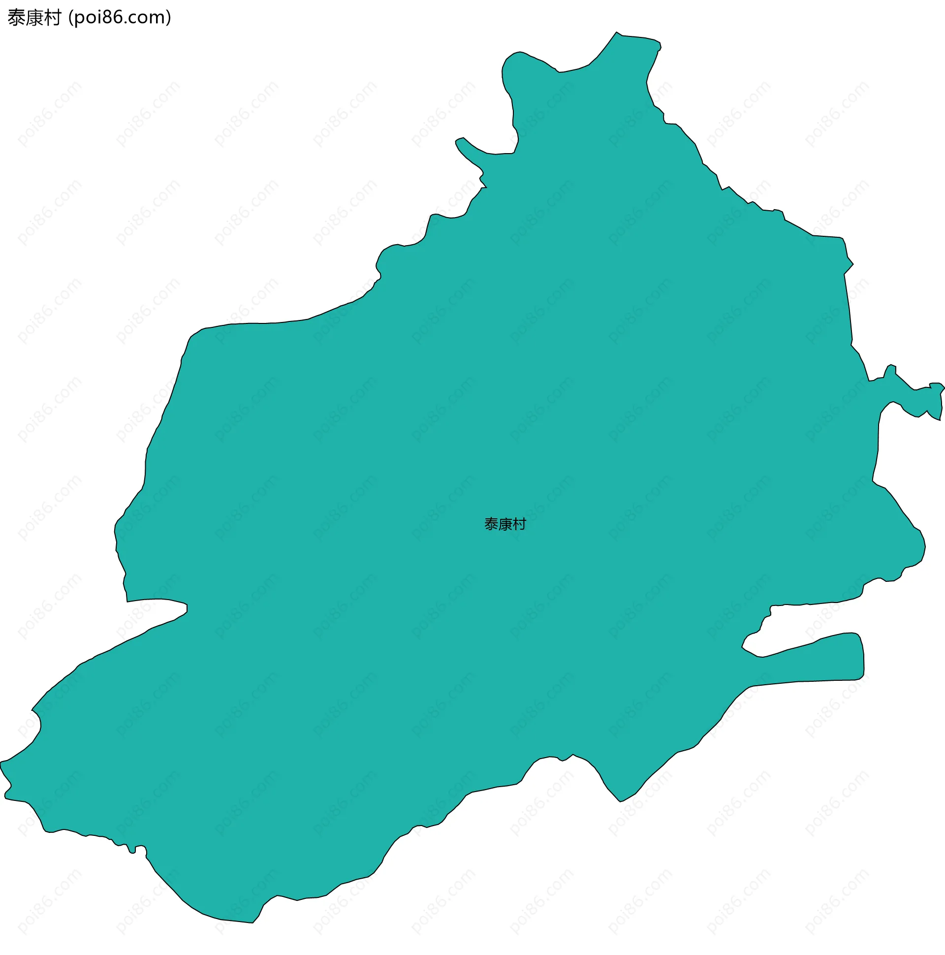 泰康村边界地图