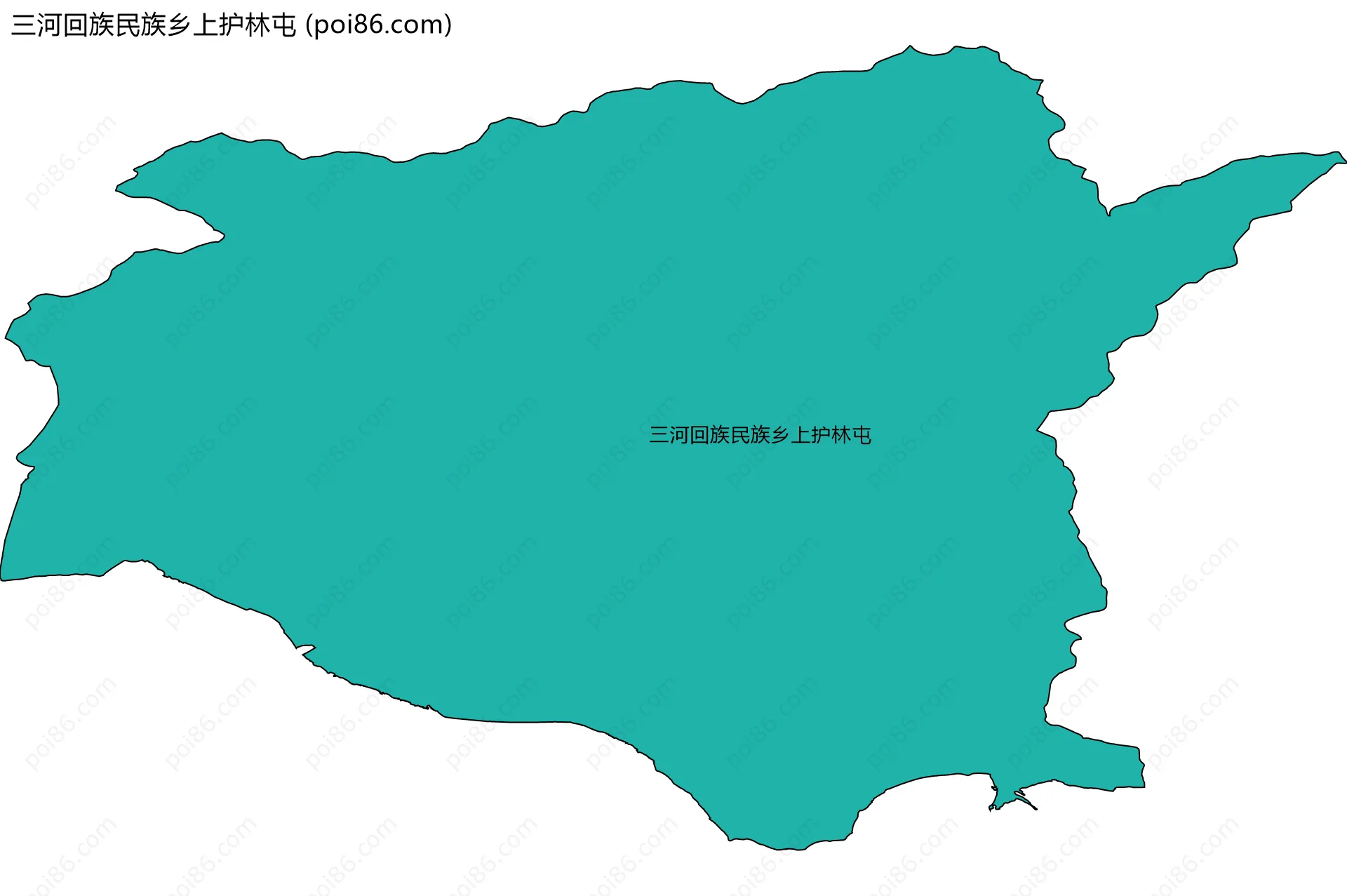 三河回族民族乡上护林屯边界地图