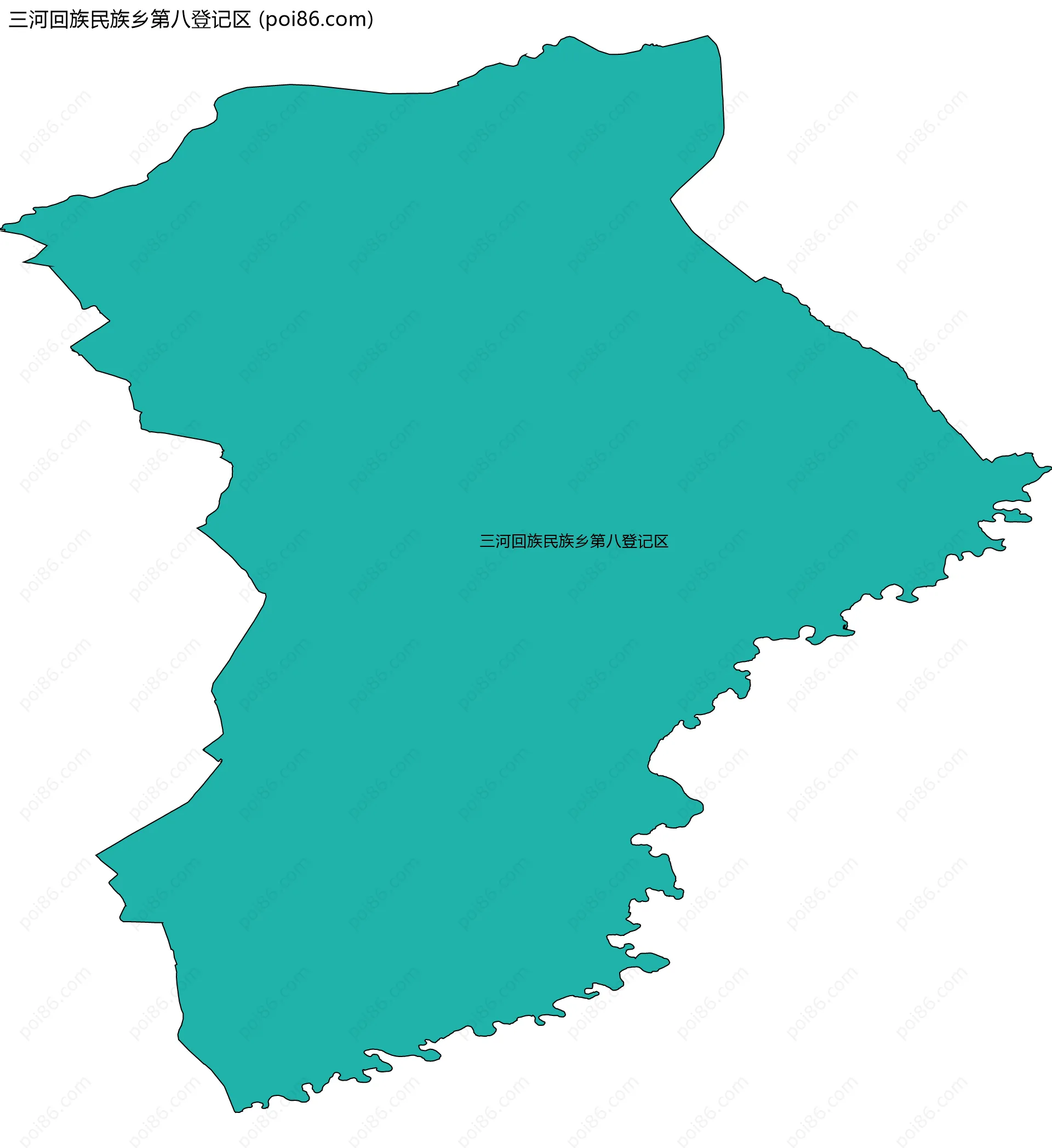 三河回族民族乡第八登记区边界地图