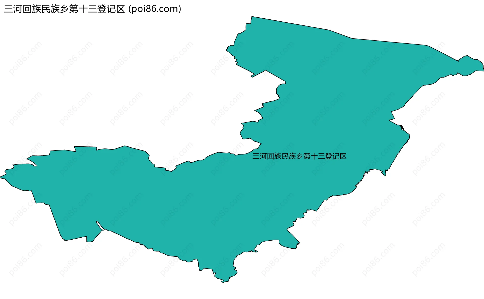三河回族民族乡第十三登记区边界地图