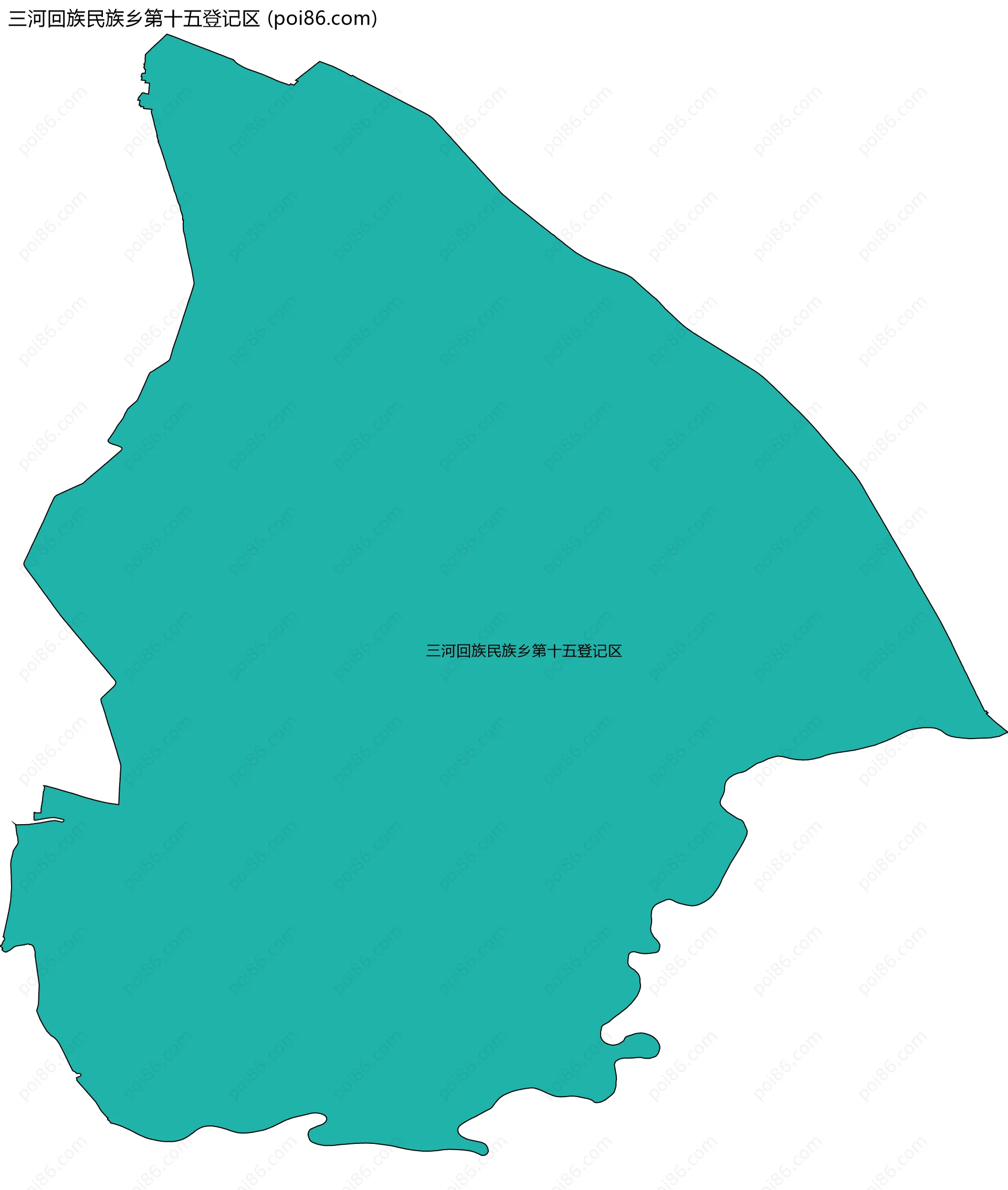 三河回族民族乡第十五登记区边界地图