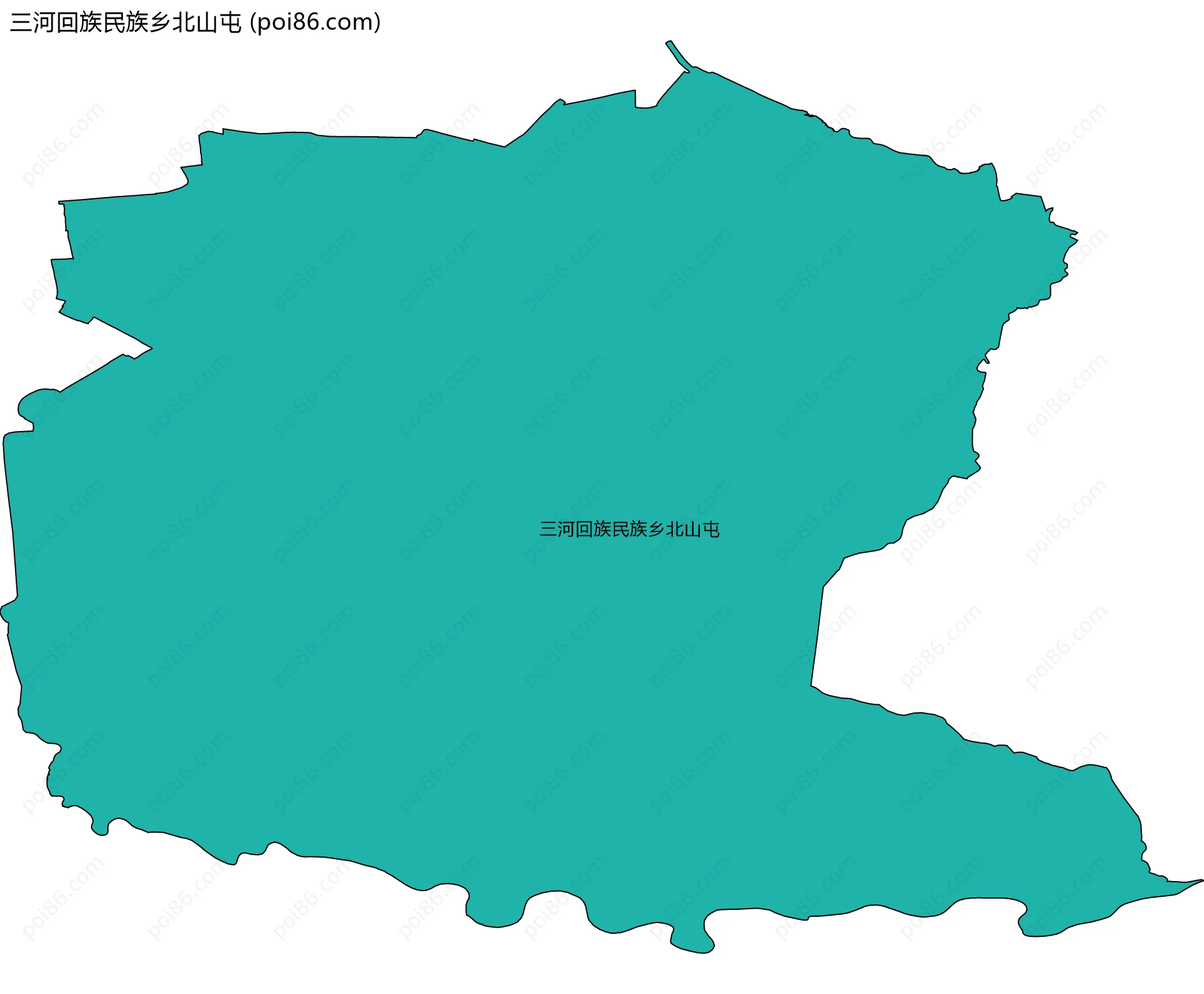 三河回族民族乡北山屯边界地图