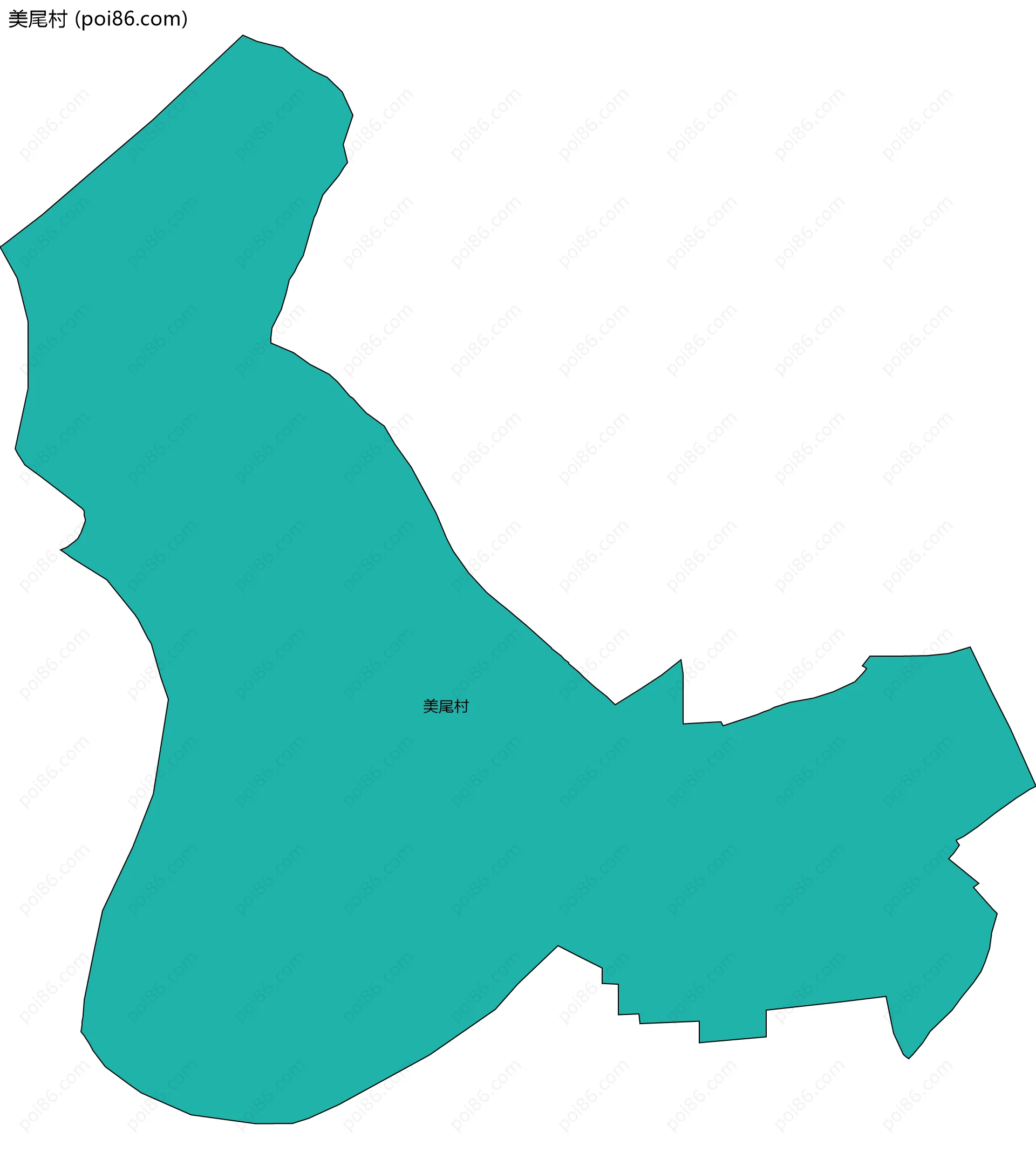 美尾村边界地图