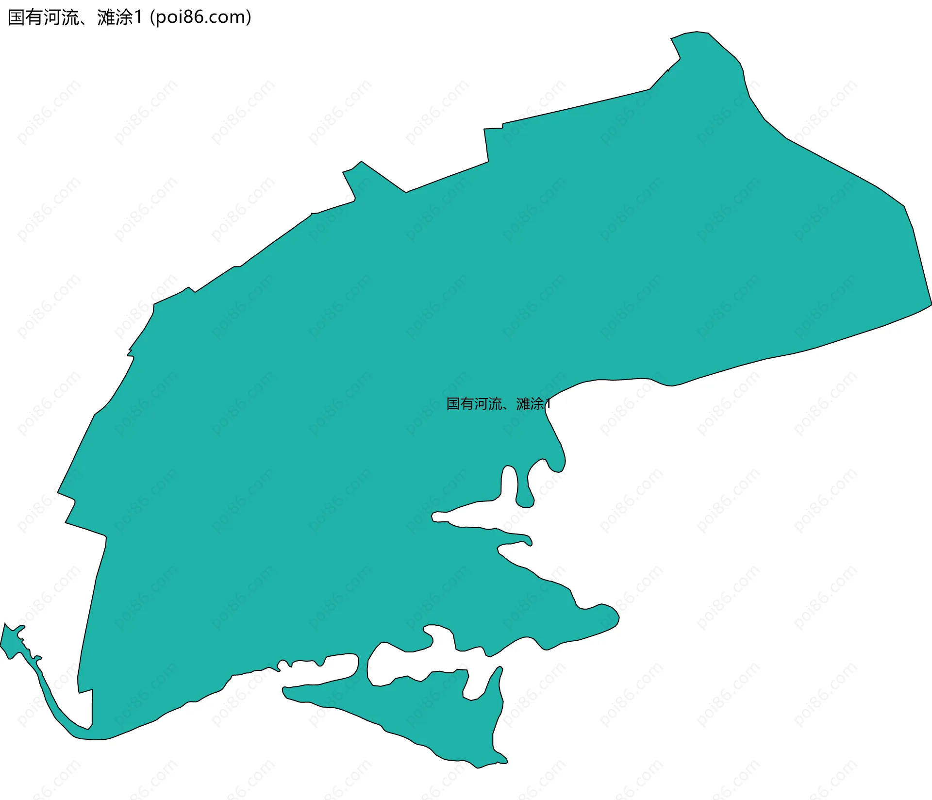 国有河流、滩涂1边界地图