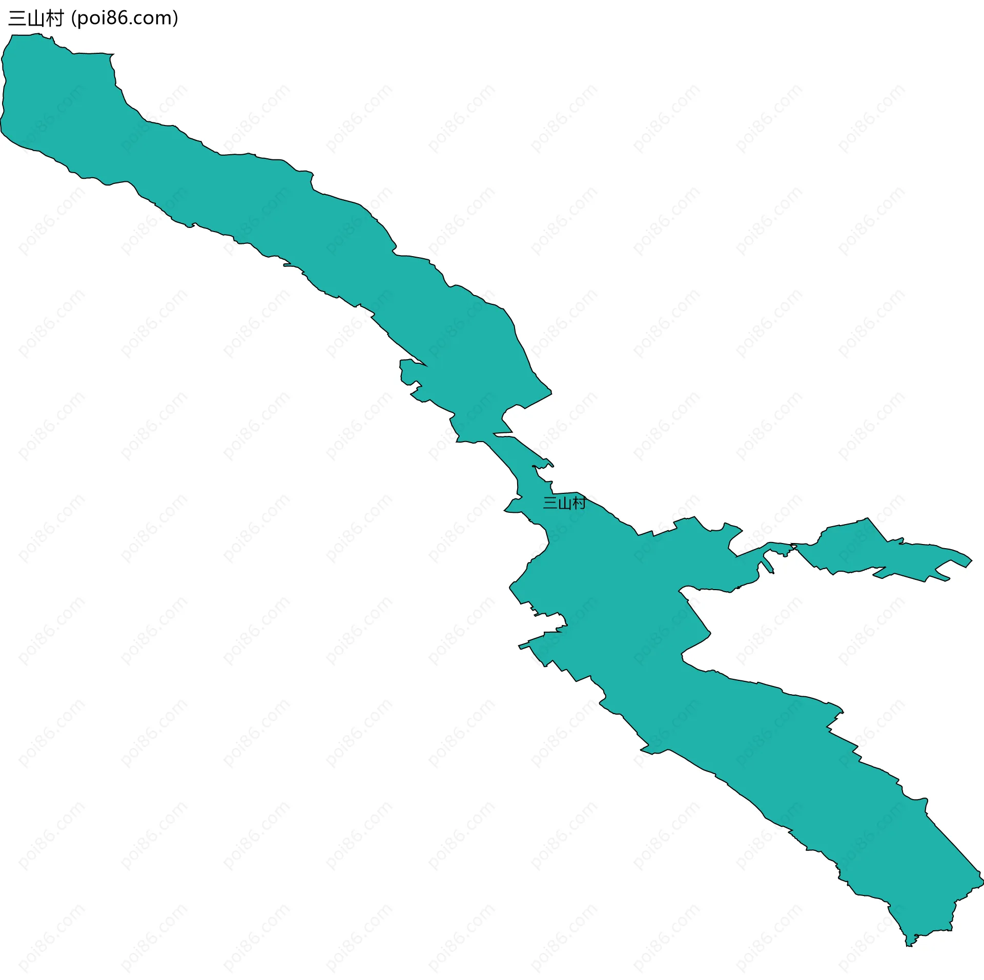 三山村边界地图