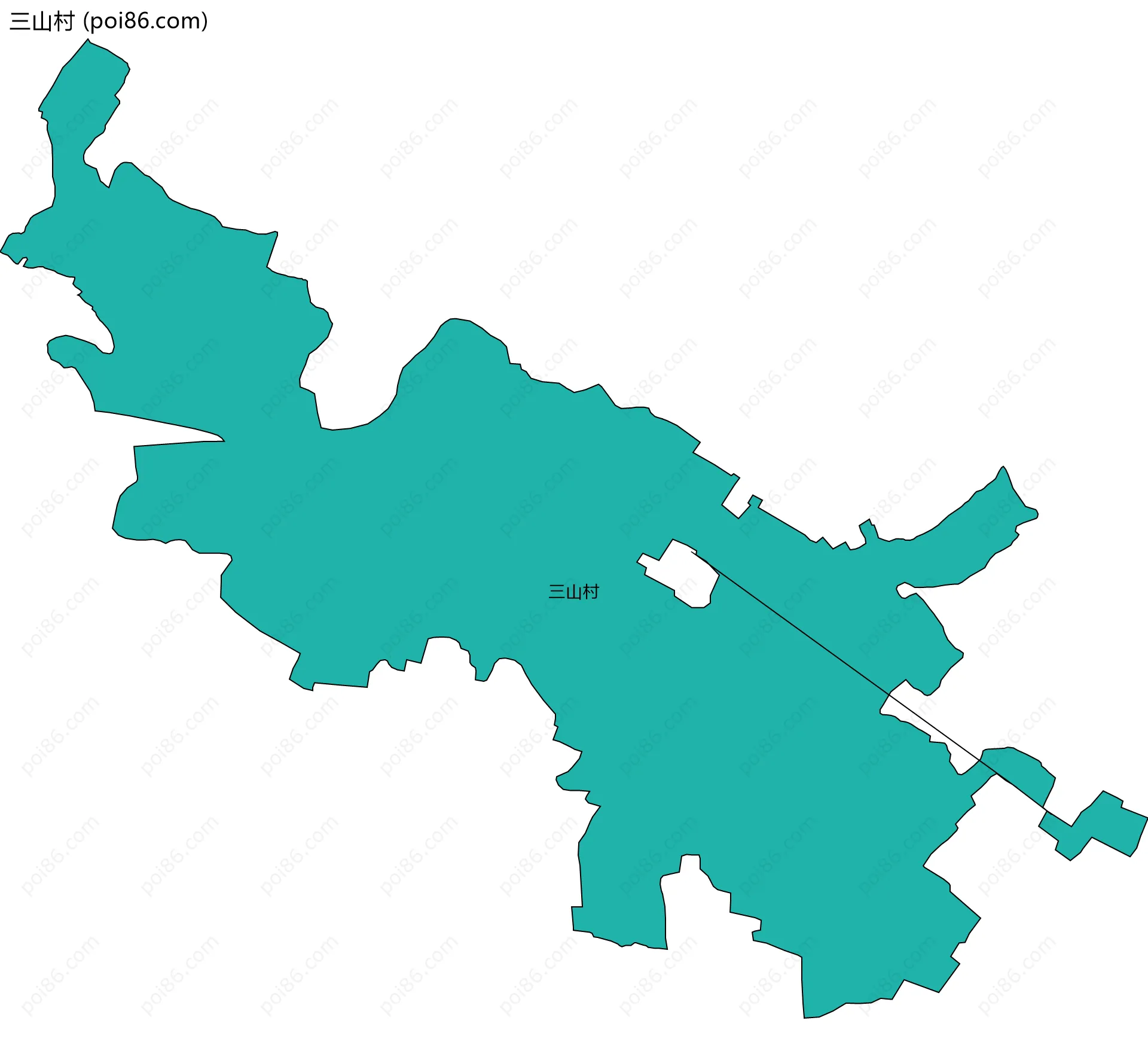 三山村边界地图