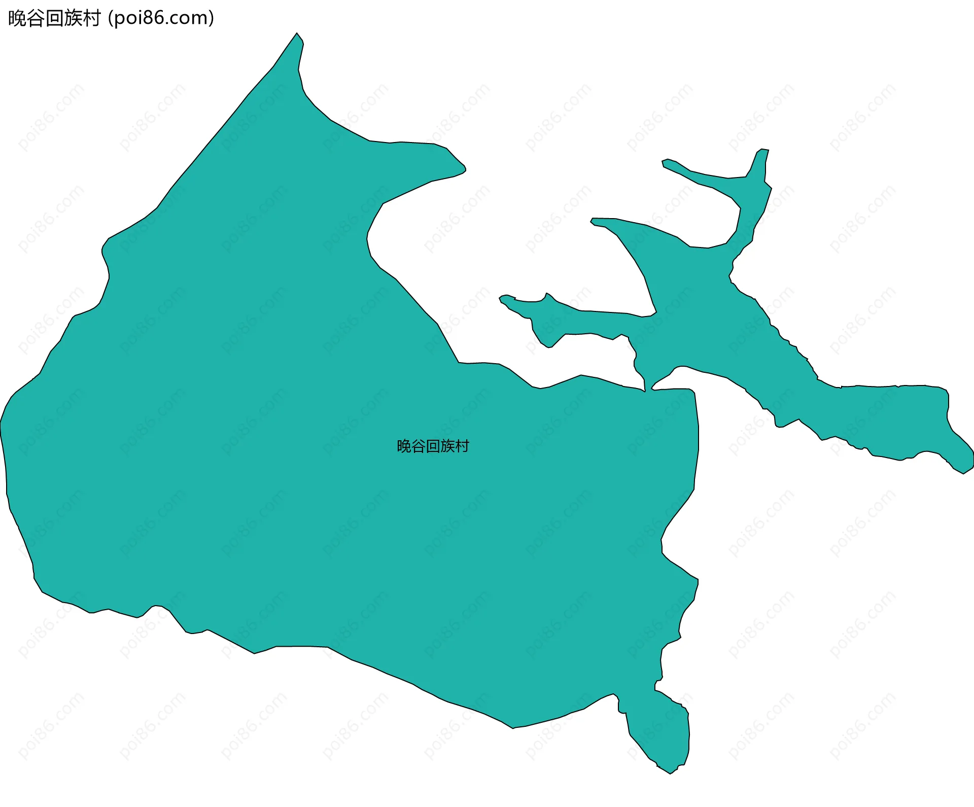 晚谷回族村边界地图